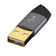 USB-A-Stecker mit vergoldeten Kontakten und grauem Gehäuse als Icon-Darstellung