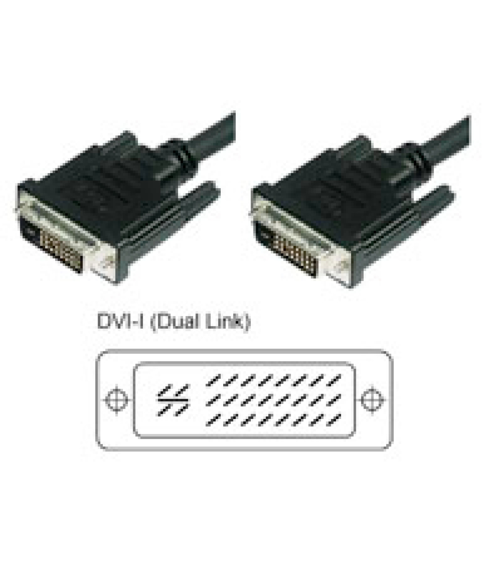 DVI-I 24+5 Dual Link Cable M/M, Analog / Digital, 1.8m