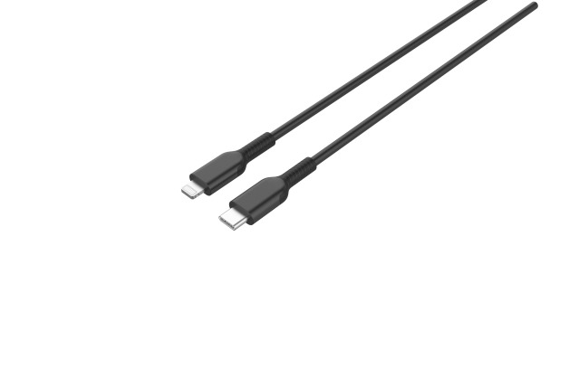USB 2.0 Cable Type C Plug - Lightning Plug, MFI cert., black, 2m