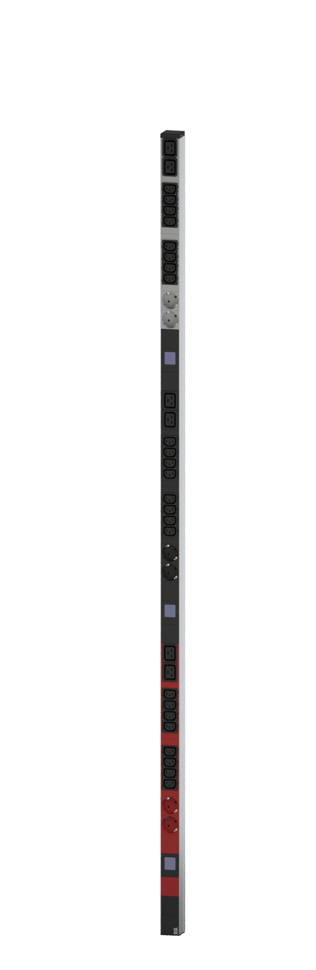 PDU Vertikal BN500 24xC13 6xCEE7/3 400V 16A mit Leistungsmessung (Display)