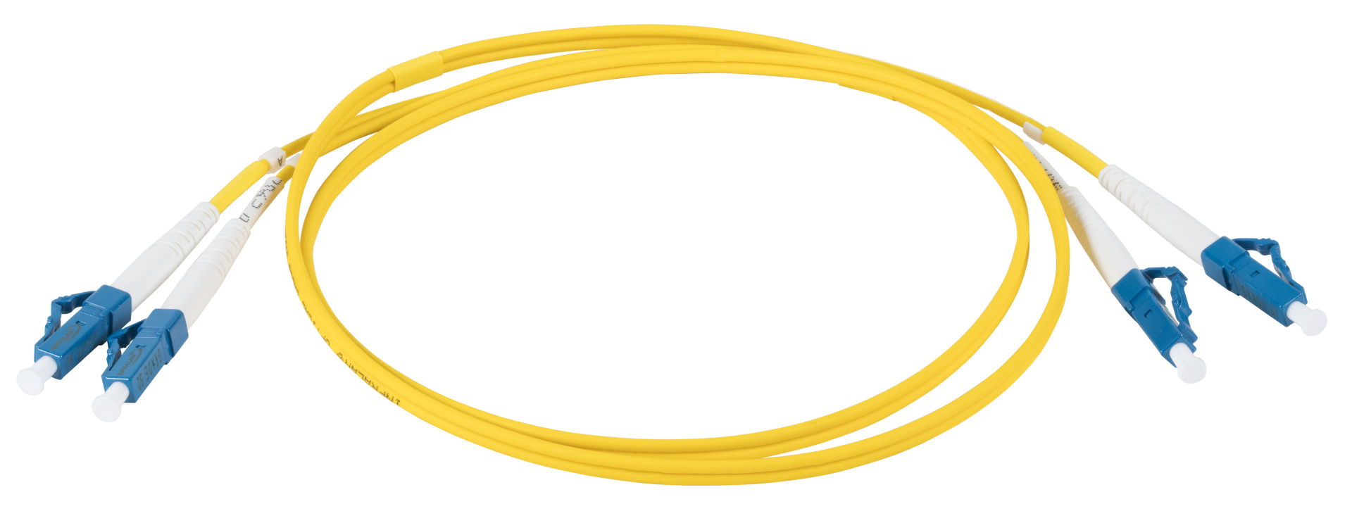 INFRALAN® Duplex Jumper LC-LC 9/125µ, OS2, LSZH, yellow, 2.0mm, 0,5m