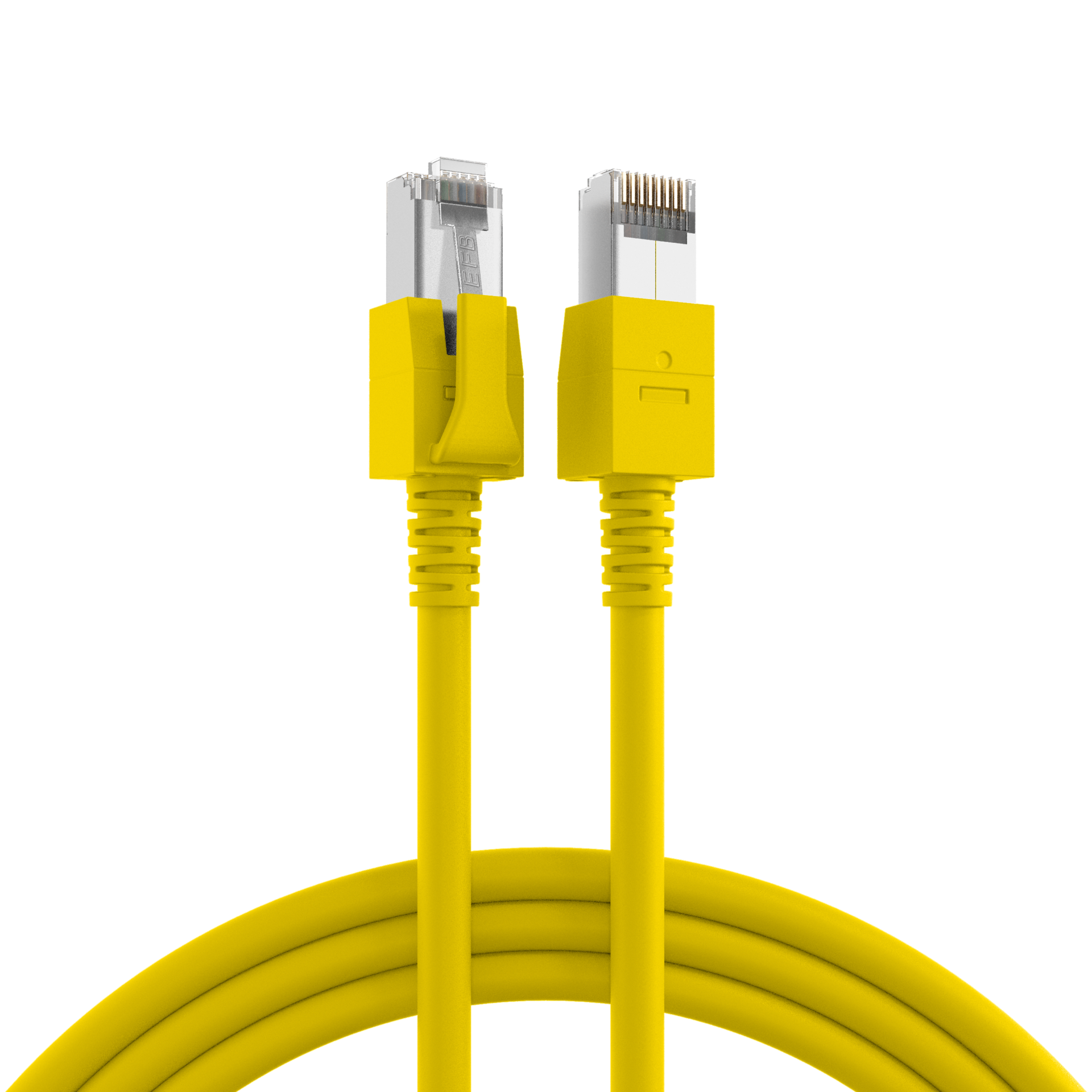 RJ45 Patchkabel Cat.6A S/FTP FRNC VC LED gelb 1m