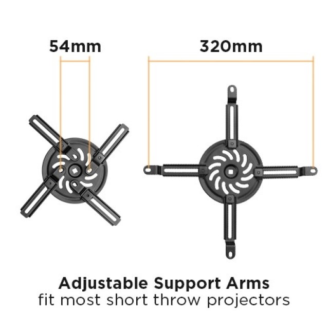 Wandhalterung für Beamer, ausziehbar, 926-1528mm,schwarz