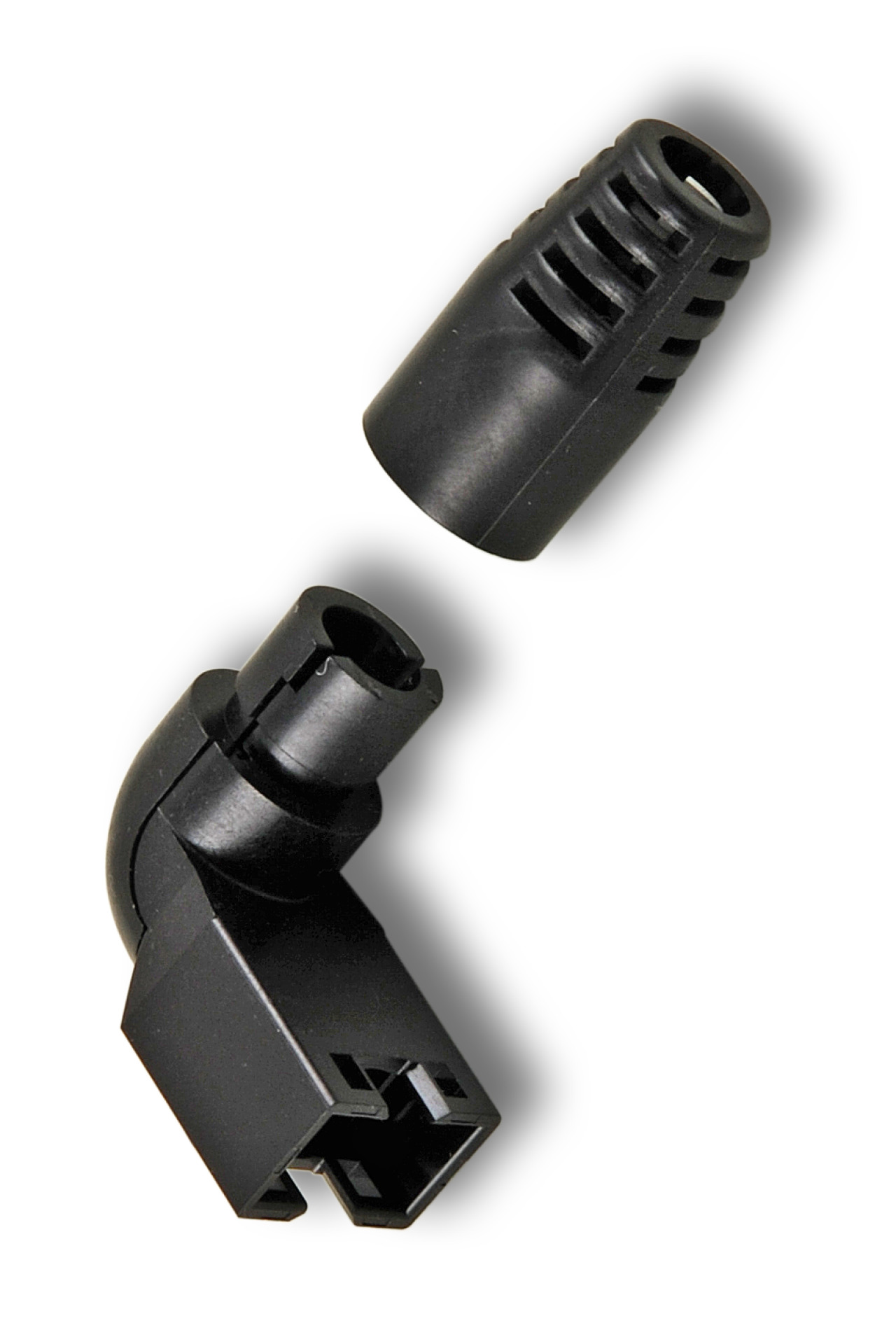 Strain Relief Boot Hirose Angled 90° Top/Bottom Black