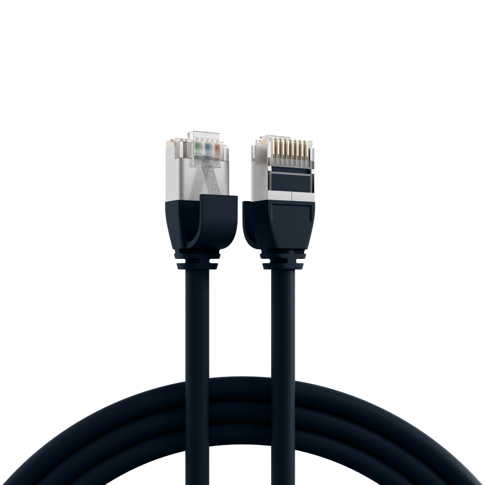 RJ45 Patchkabel Cat.6A U/FTP TPE 4mm ultraflex schwarz 0,15m