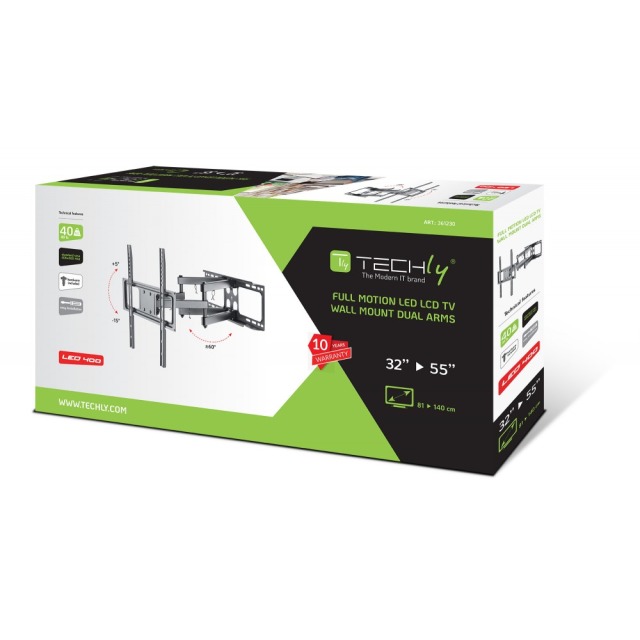 Wandhalterung für LCD TV LED 32-55" FullMotion, 50kg, schwarz