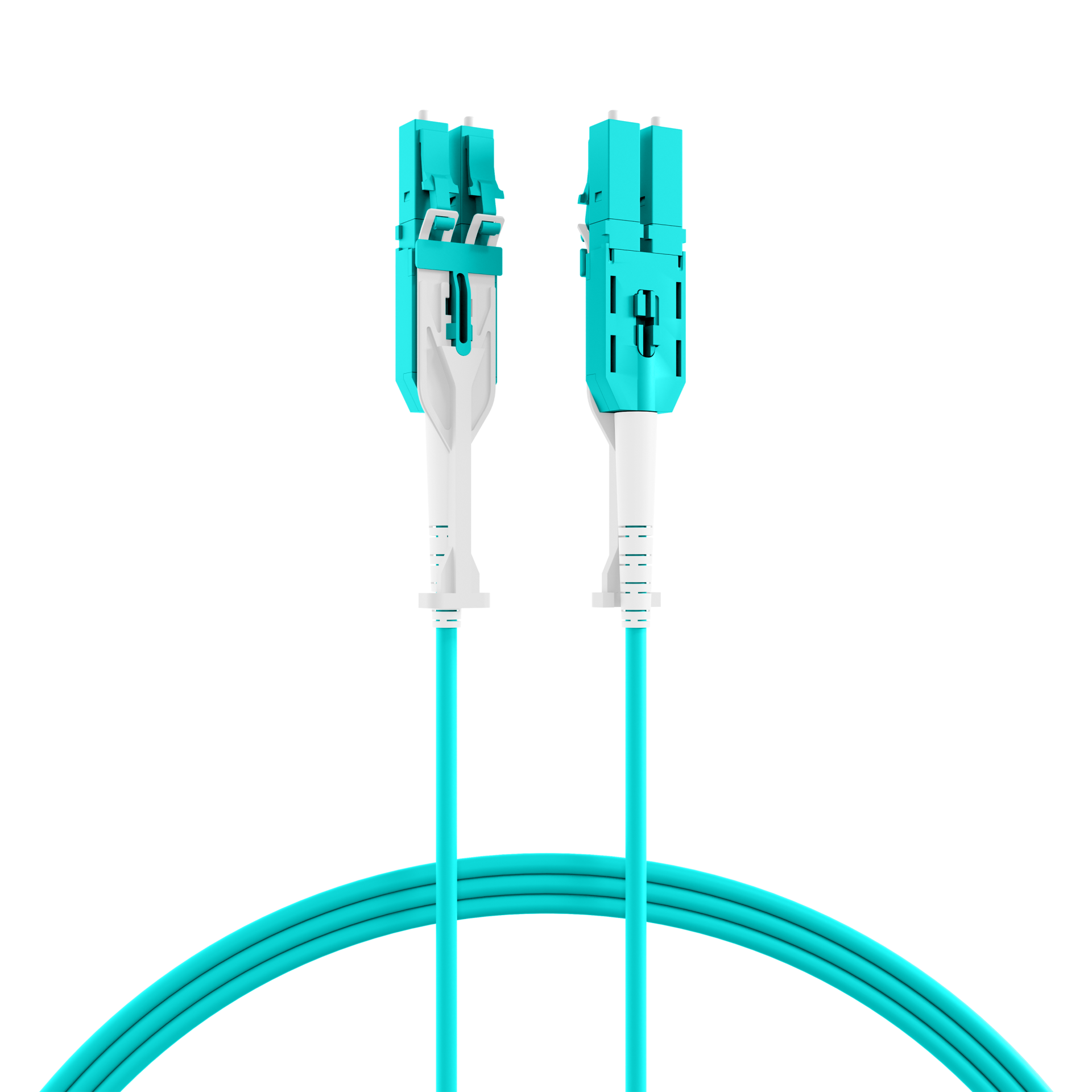 Duplex Patchkabel Push/Pull LC-LC OM3 0,5m LSZH 3mm aqua