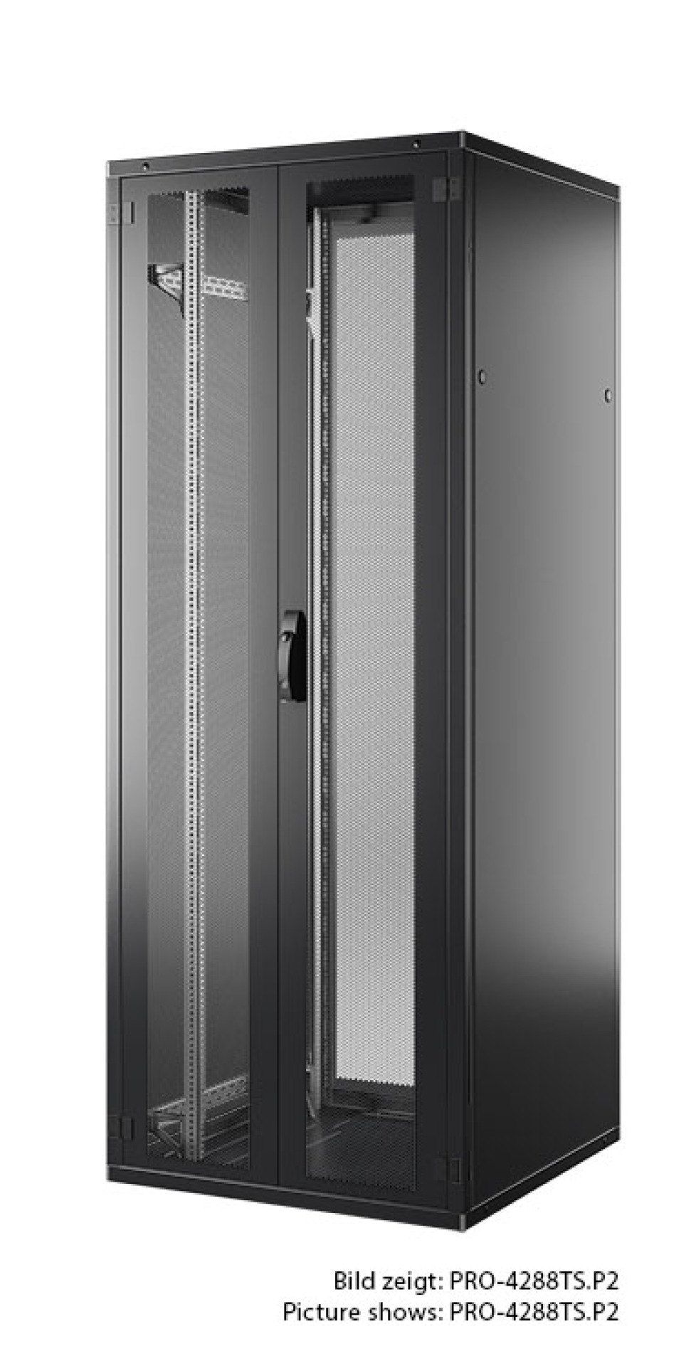 19" Server Cabinet PRO 24U, 600x800 mm, F+R 2-Part, RAL9005