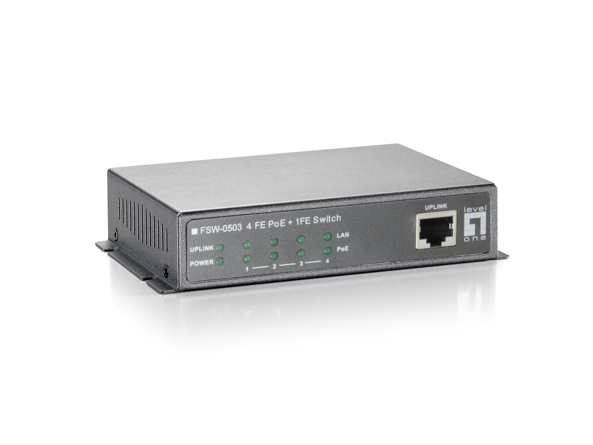 5-Port-Fast Ethernet PoE Switch, 4x FE PoE, + 1x FE (90W)