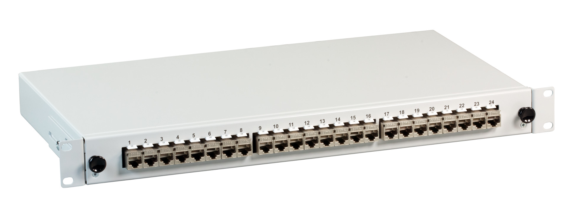 Front panel 1U for 24x Slimline Keystone E-20095, RAL7035