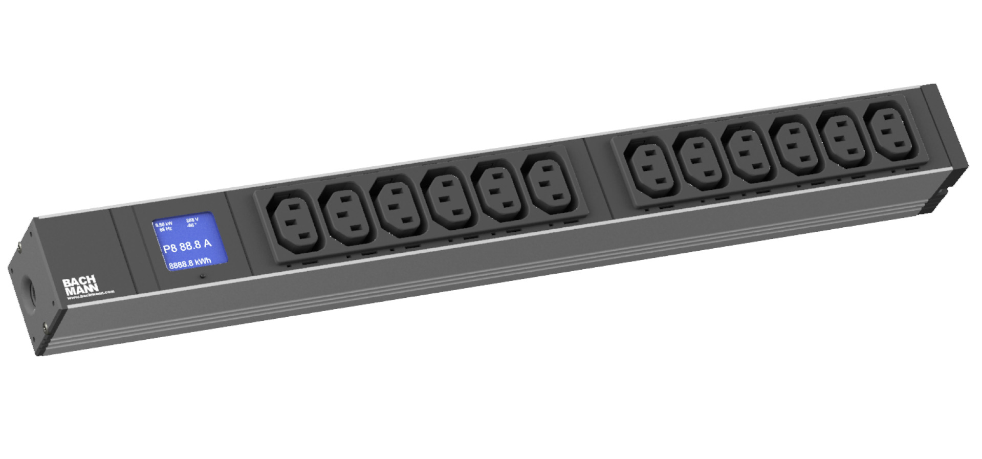 PDU 19" 1HE BN500 12 x C13 mit Leistungsmessung (Display)