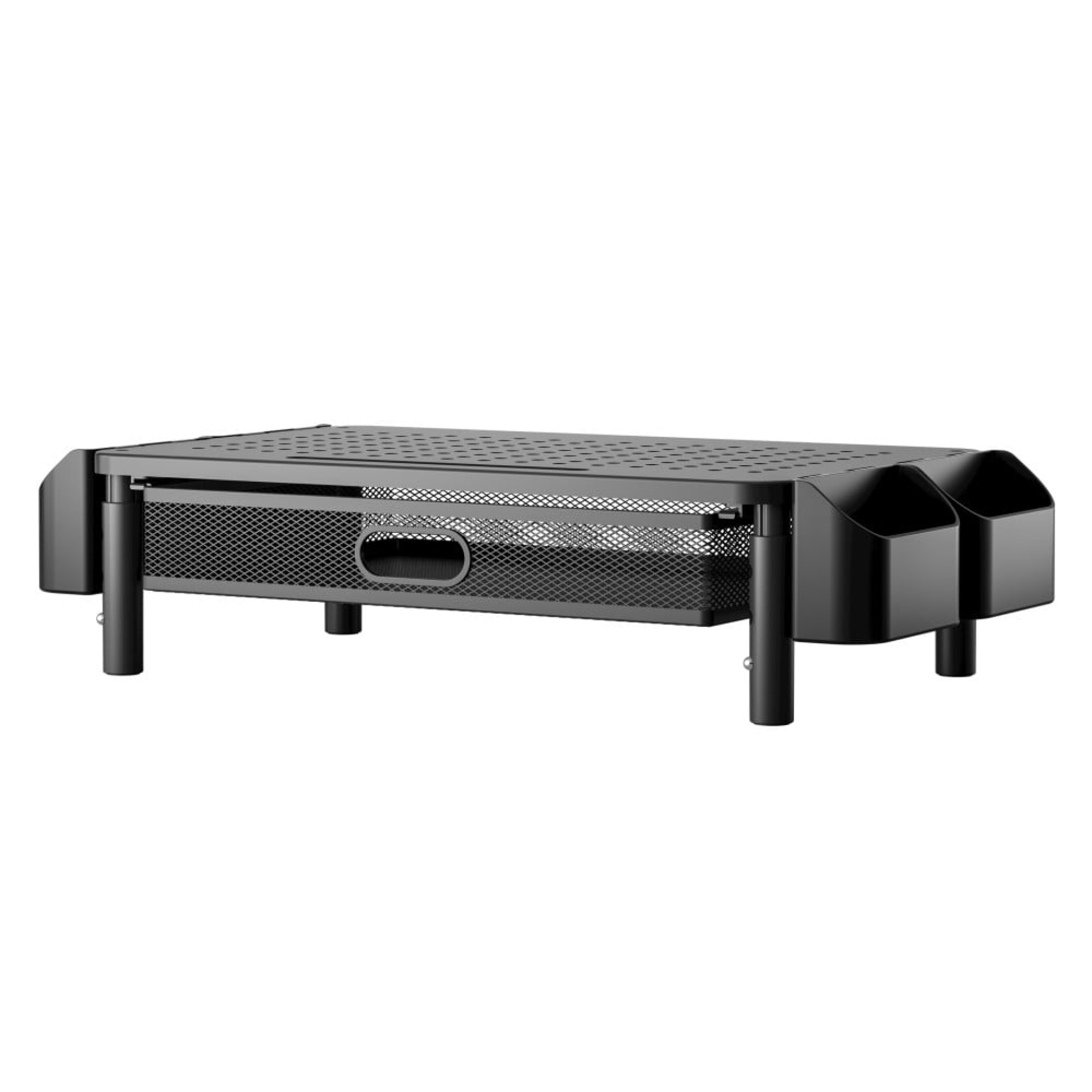 Ergonomic monitor stand with drawer, 3-way height adjustable