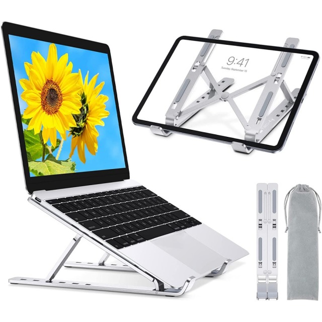 Tablet Desk Stand, foldable, for 10" to 16", Aluminium