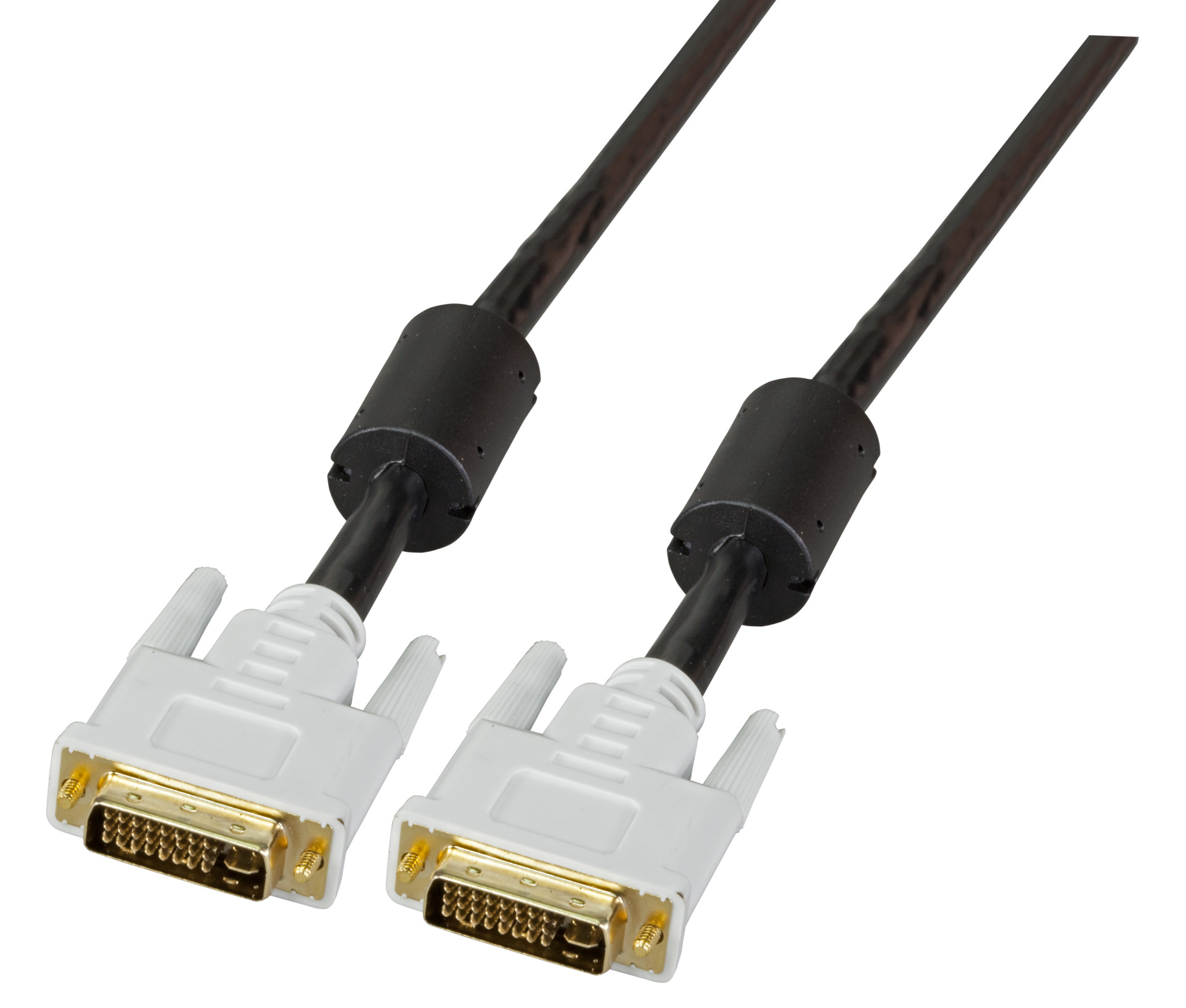 DVI-I Dual Link Kabel + Analog, 2x DVI-I 24+5, St.-St., AWG 28, 2,0m, schwarz