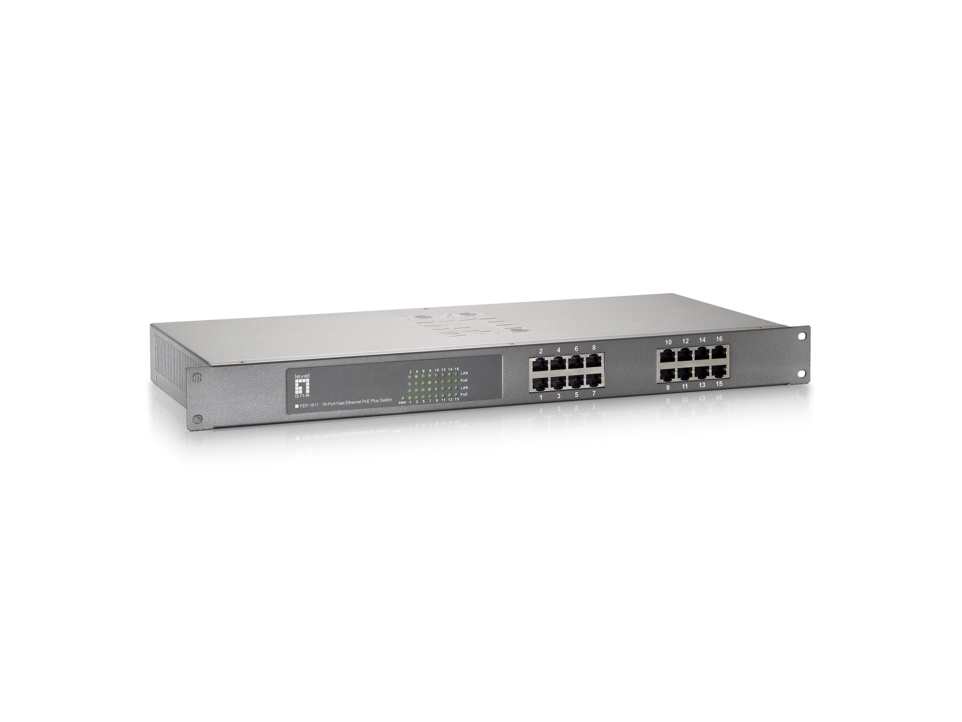 16-Port Fast Ethernet PoE+ Switch (240W)