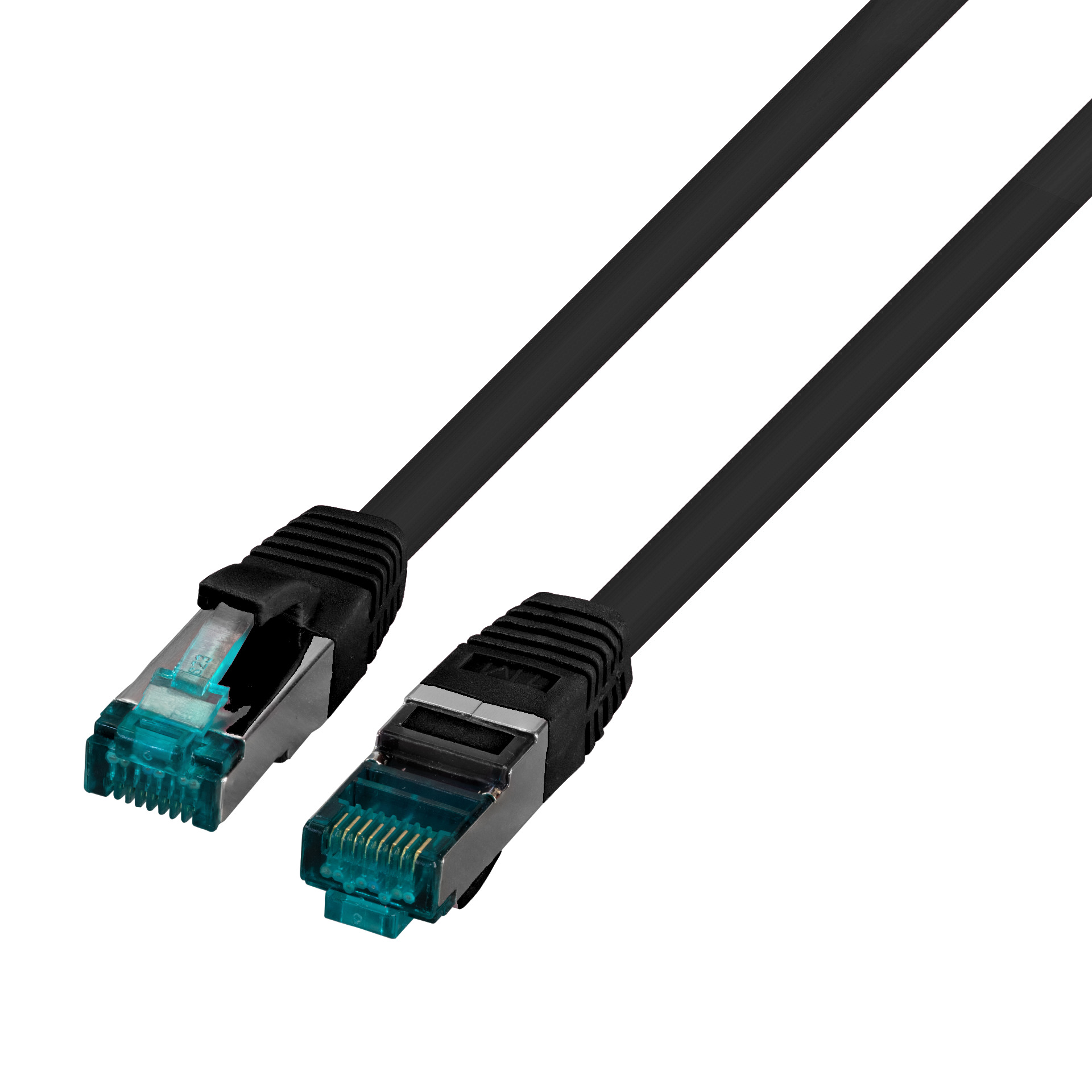 RJ45 Patchkabel S/FTP, Cat.6A, LSZH, 1m, schwarz