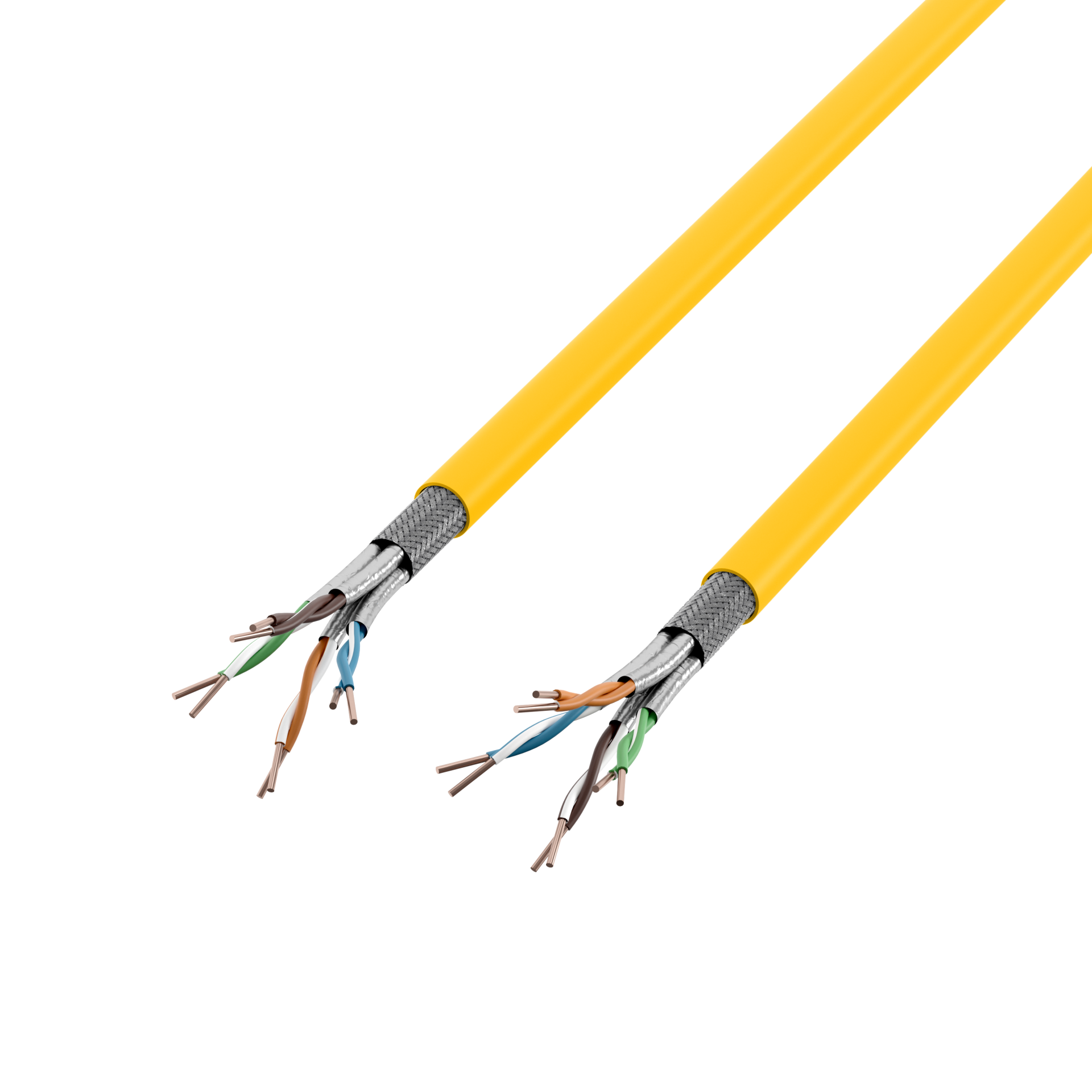 INFRALAN® Cat.7A 1250 AWG23 S/FTP 4P CPR Cca rape yellow RAL1021, 500m