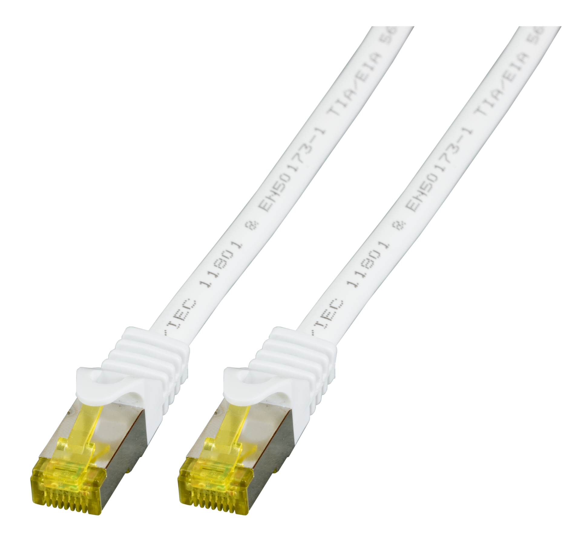 RJ45 Patch Cord Cat.6A S/FTP LSZH Cat.7 raw cable white 0,15m