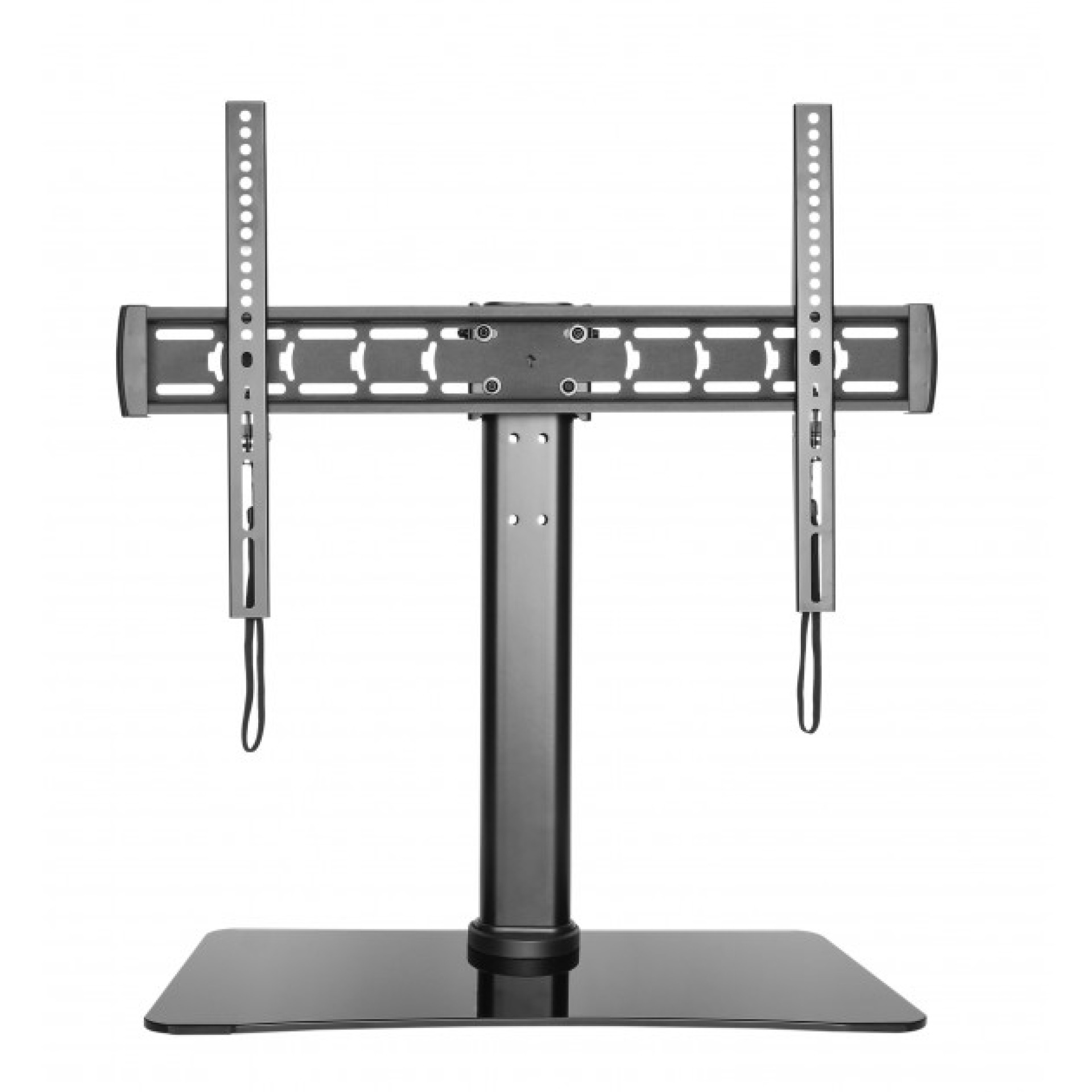 Desk stand for 1 TV 32"-55", with glas base, black