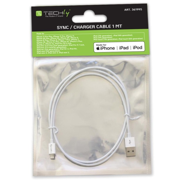 USB2.0 Cable Typ A - Lightning, White, 1m