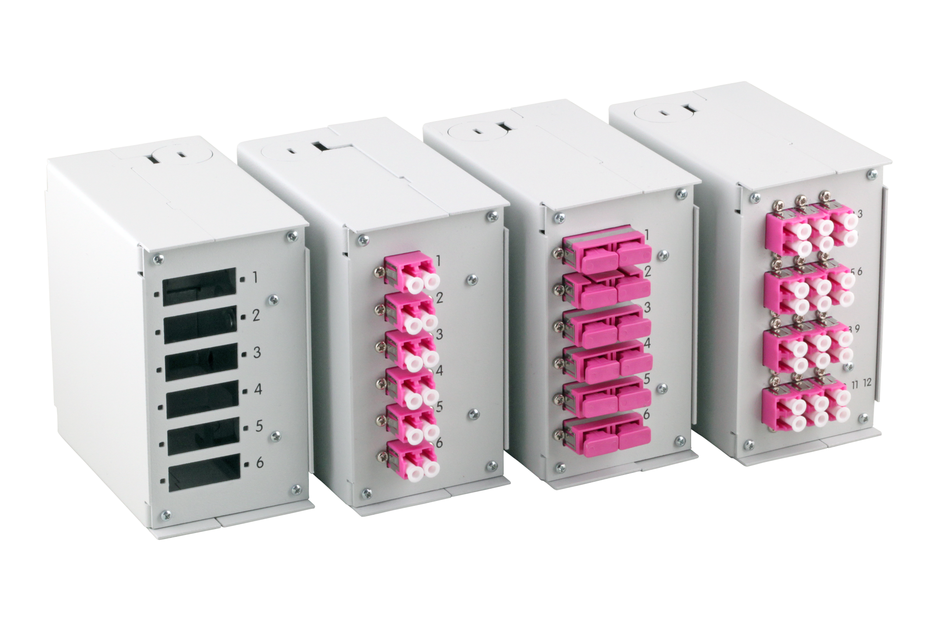 Hutschienenbox Frontblende leer 2,8mm, für 6x SC-Duplex / LC-Quad