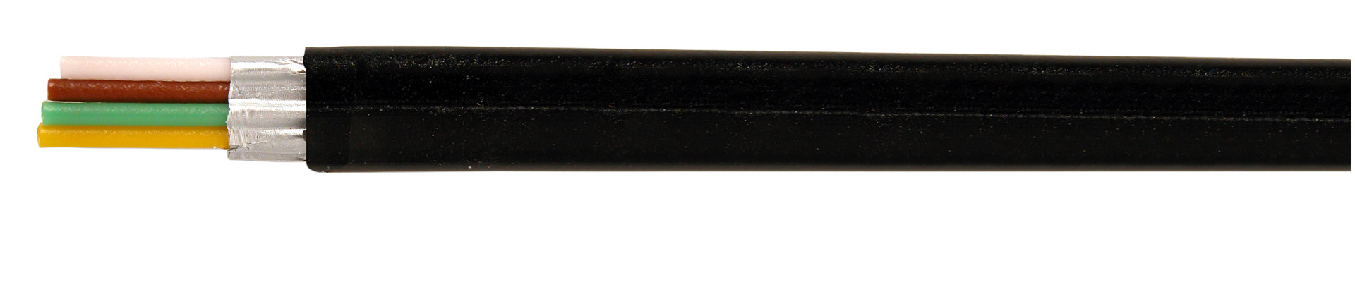Modular-Flachkabel 4-adrig geschirmt, schwarz, Ring 100 m