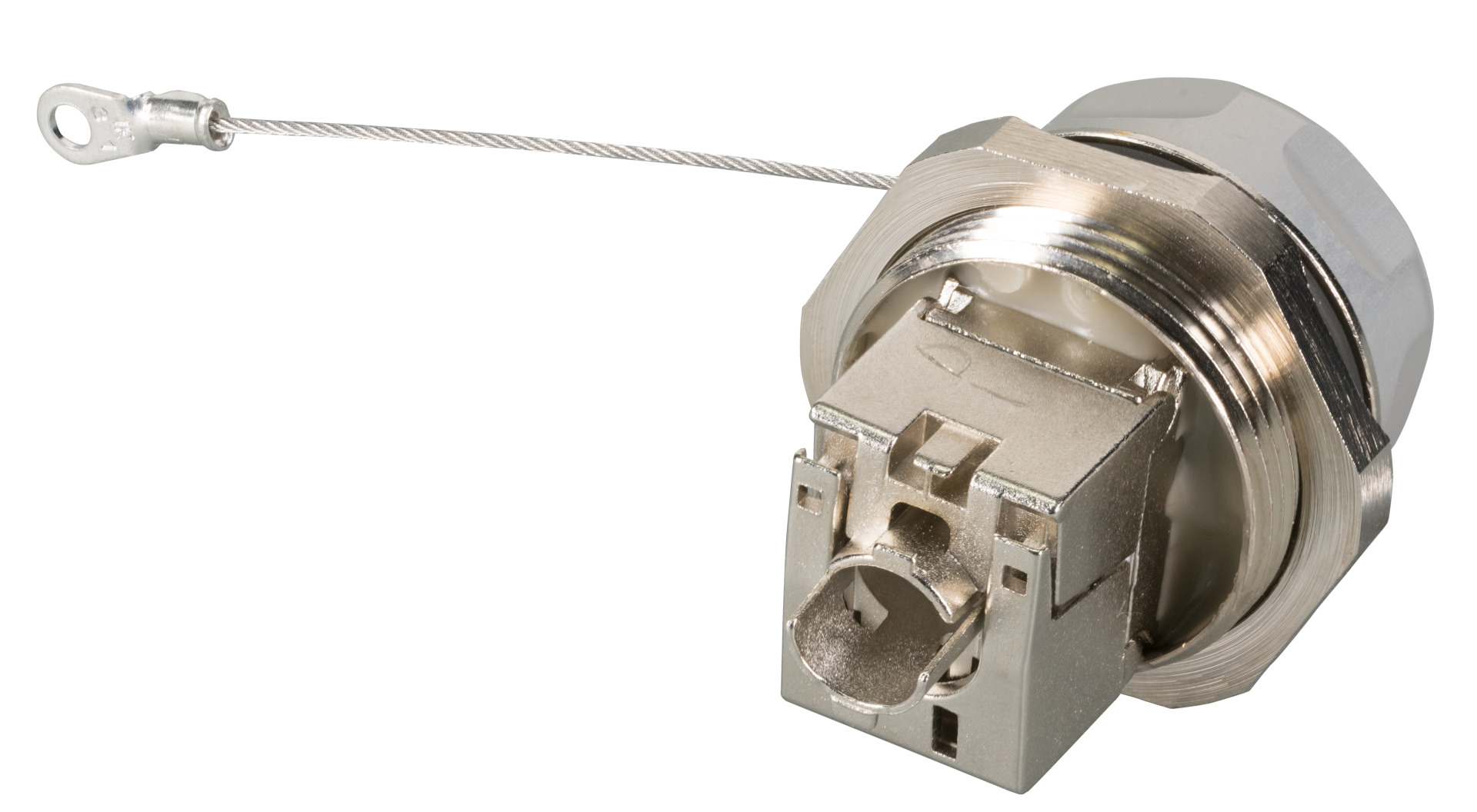 IP67 Einbaubuchse, M25, RJ45 Cat.6A E-20070, für Cat.5/6/7 Kabel 