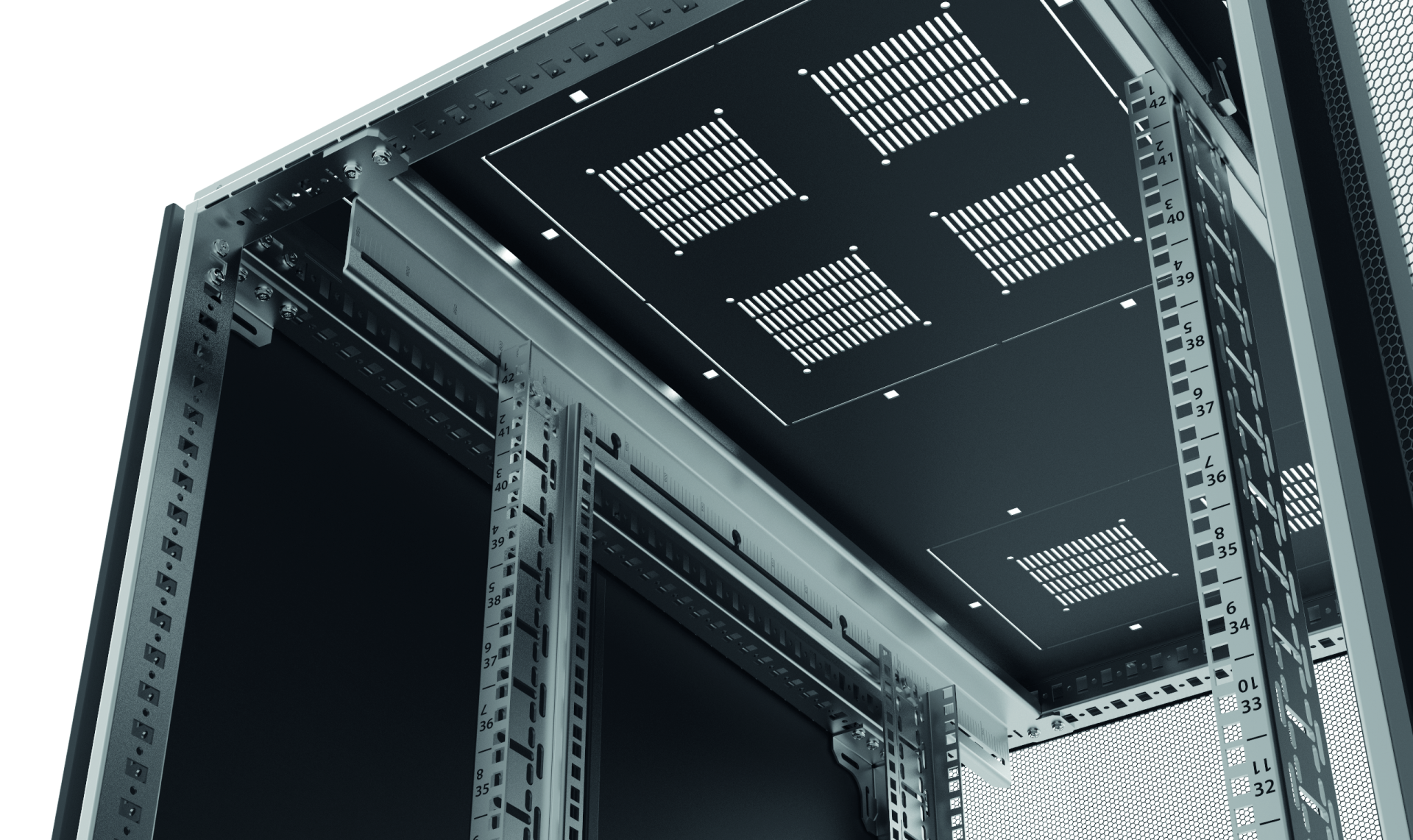 19" EFB Server 47HE, 600x1200 mm, F+R 1-teilig, RAL9005