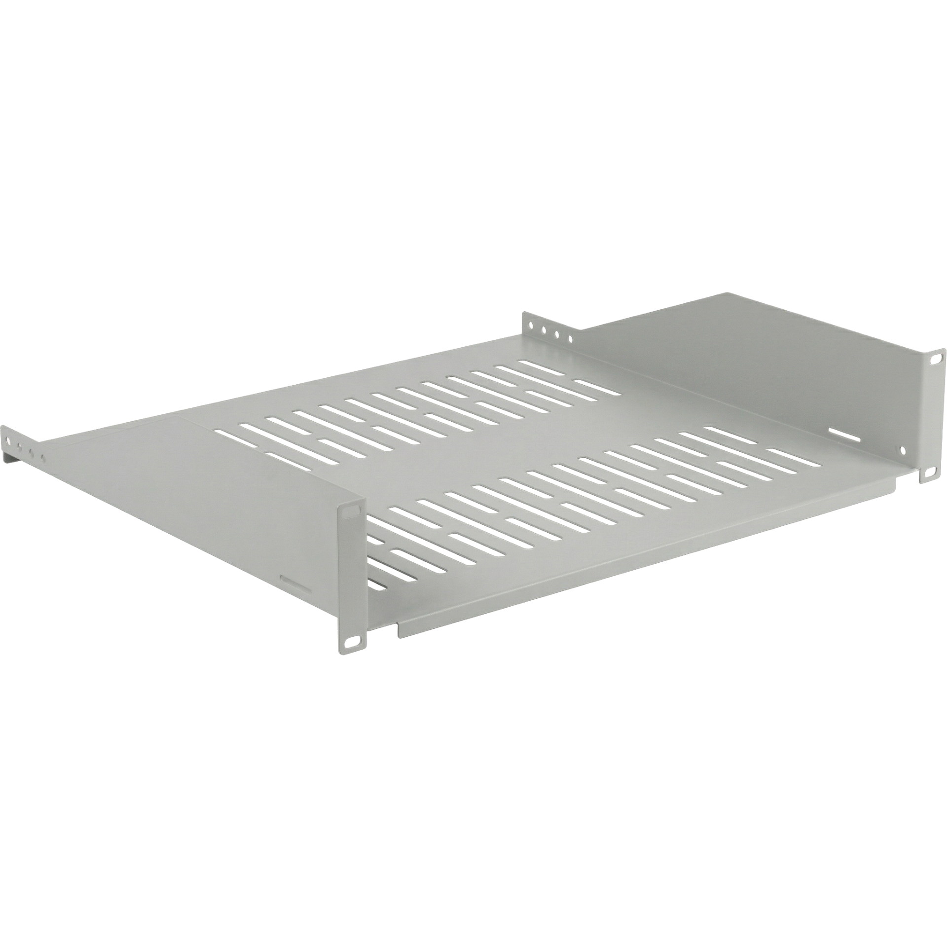 19" 2U Shelf, 400 mm deep, Load capacity 22 kg, RAL 7035