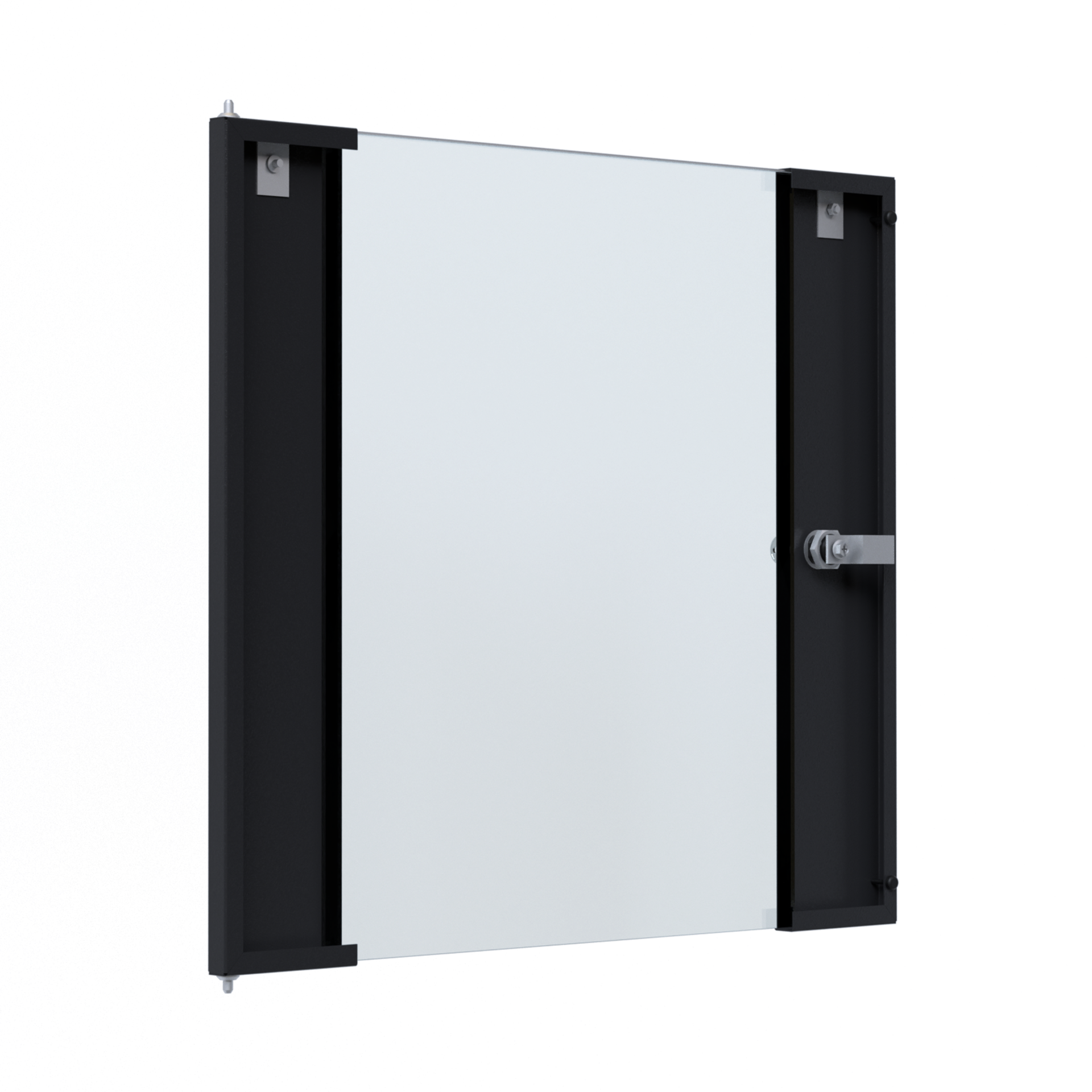 Glastür für X-Rack Wandgehäuse 12HE schwarz RAL9005 3/3