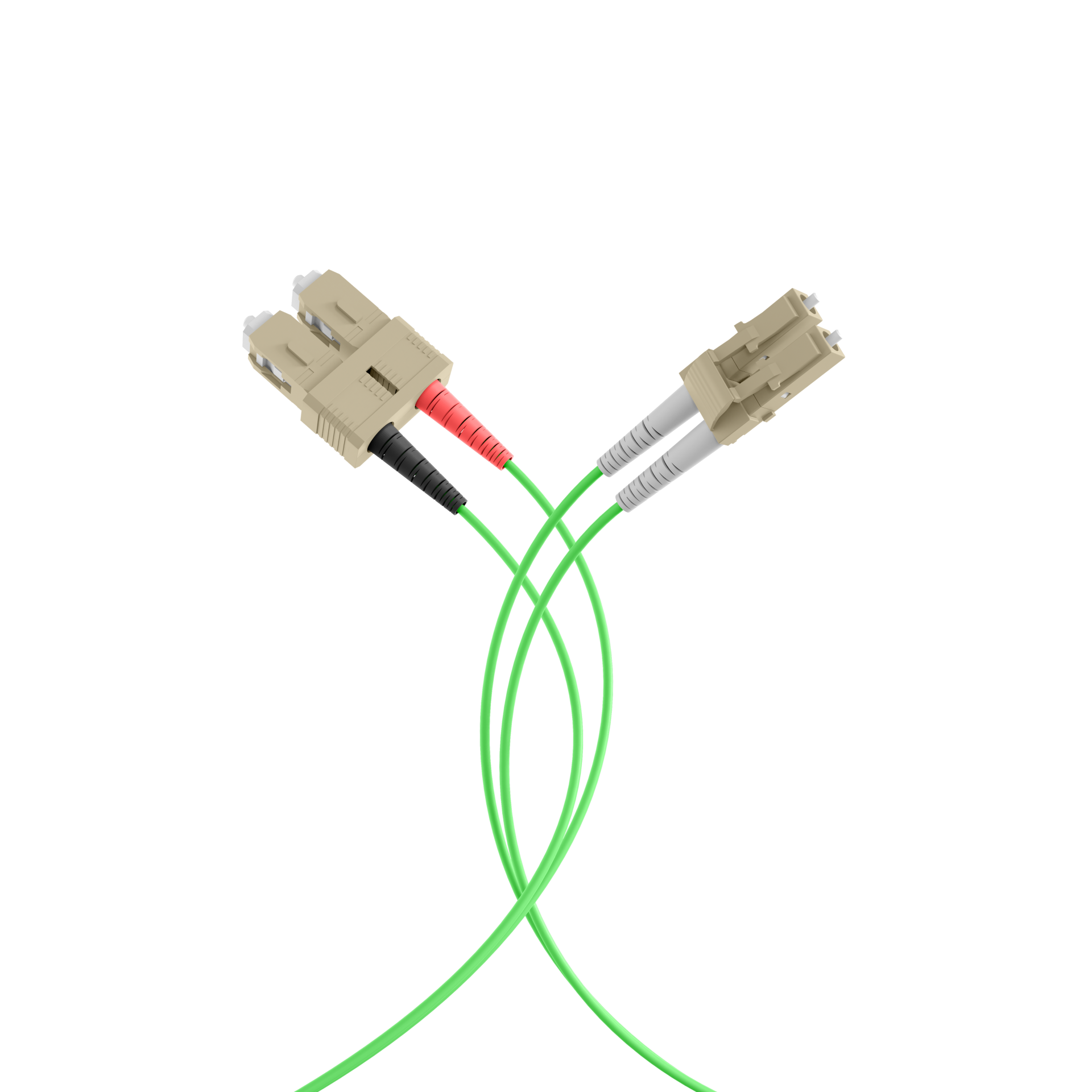 INFRALAN® Duplex Patchcable LC-SC OM5 10m LSZH 2mm limegreen