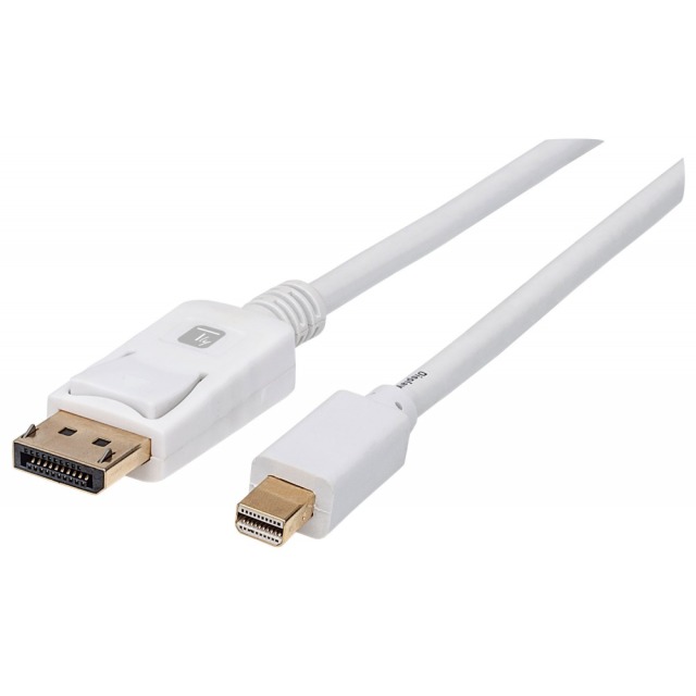 Mini-DisplayPort M auf DisplayPort M Kabel 4K 60Hz, weiß, 1m