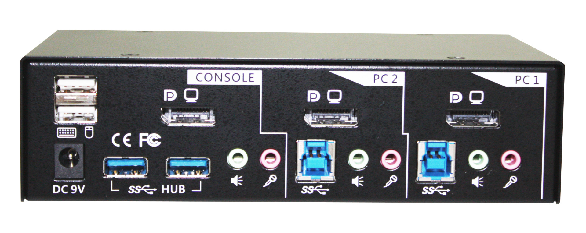 2-Port DisplayPort USB KVM Switch, Audio & USB 3.0 Hub