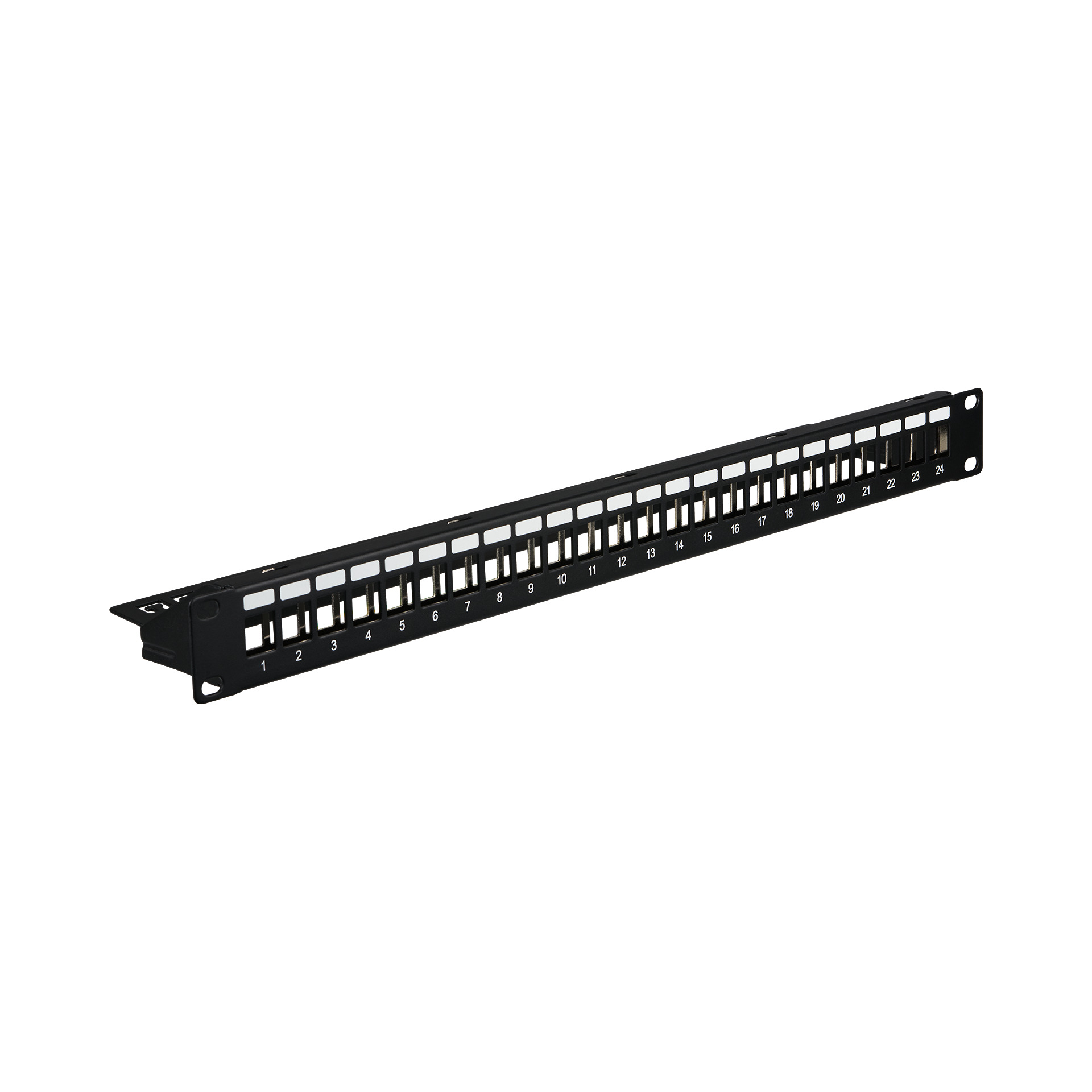 Verteilerfeld 19" 1HE, 24-Port, schwarz,RAL9005