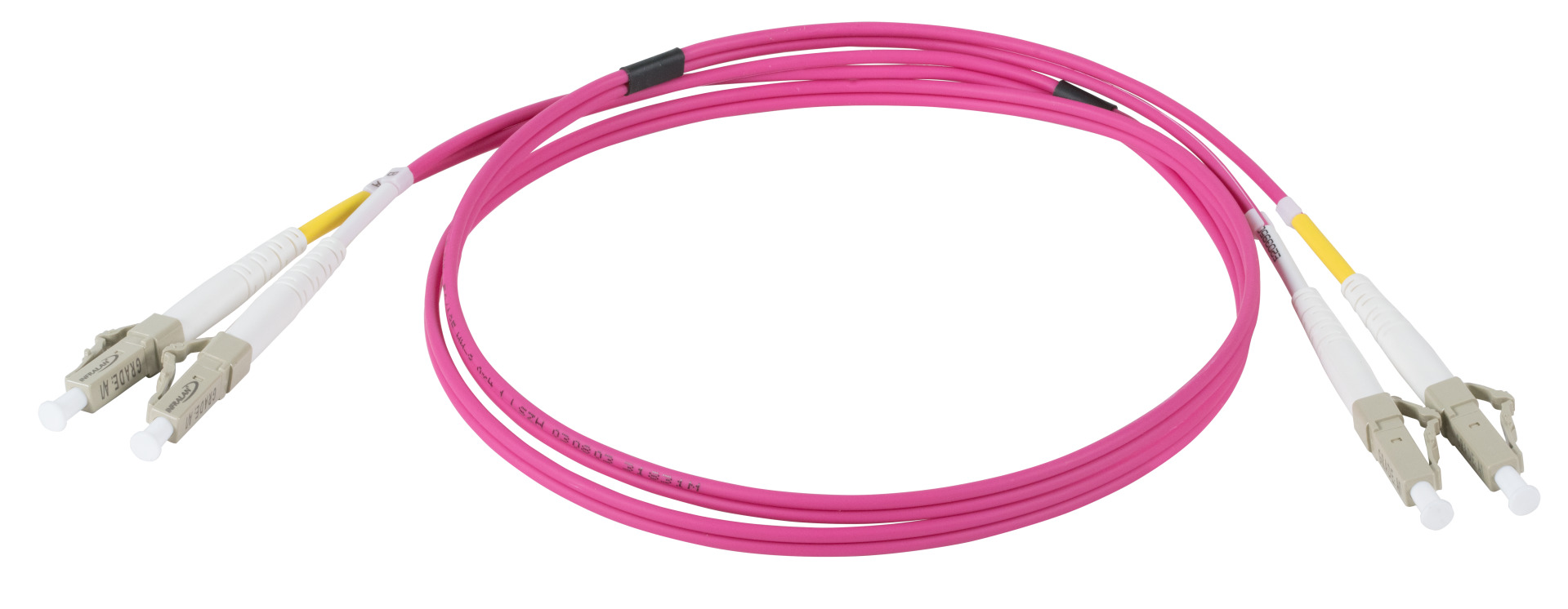 INFRALAN® Duplex Patchkabel LC-LC OM4 3m LSZH 2mm erikaviolett
