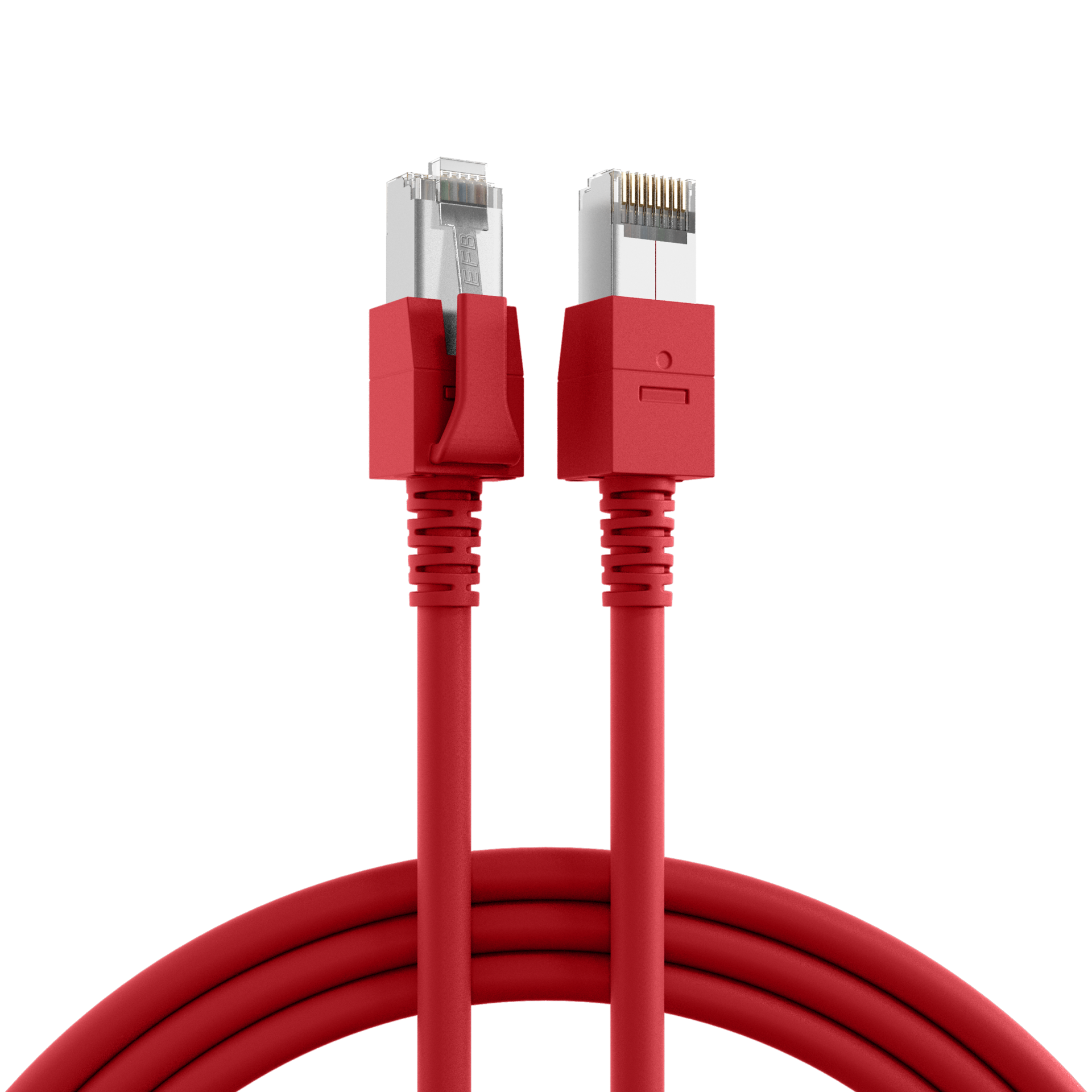 RJ45 Patchkabel Cat.6A S/FTP FRNC VC LED rot 2m