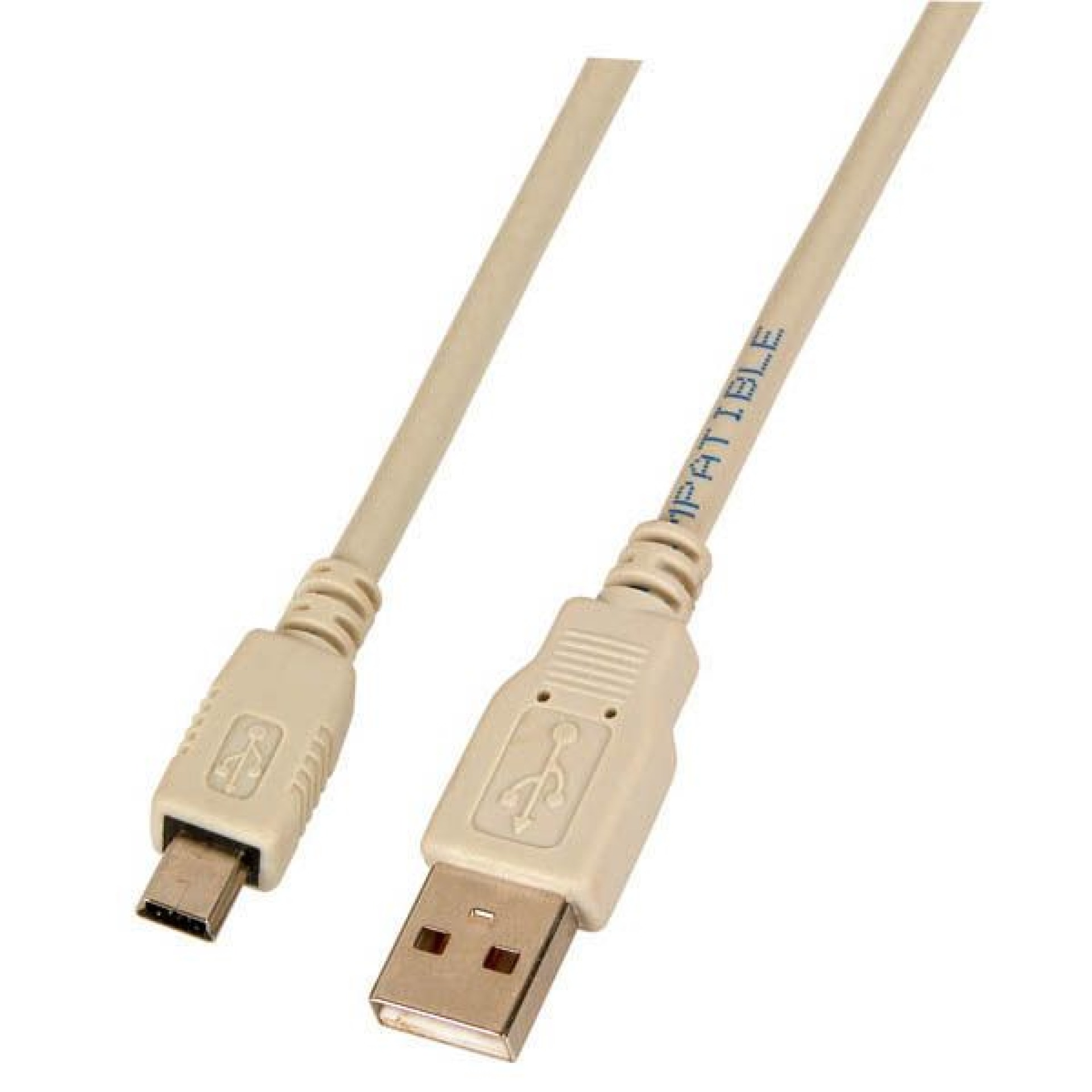 USB2.0 Anschlusskabel A-Mini B (5polig), St.-St., 1,5m, grau, Classic