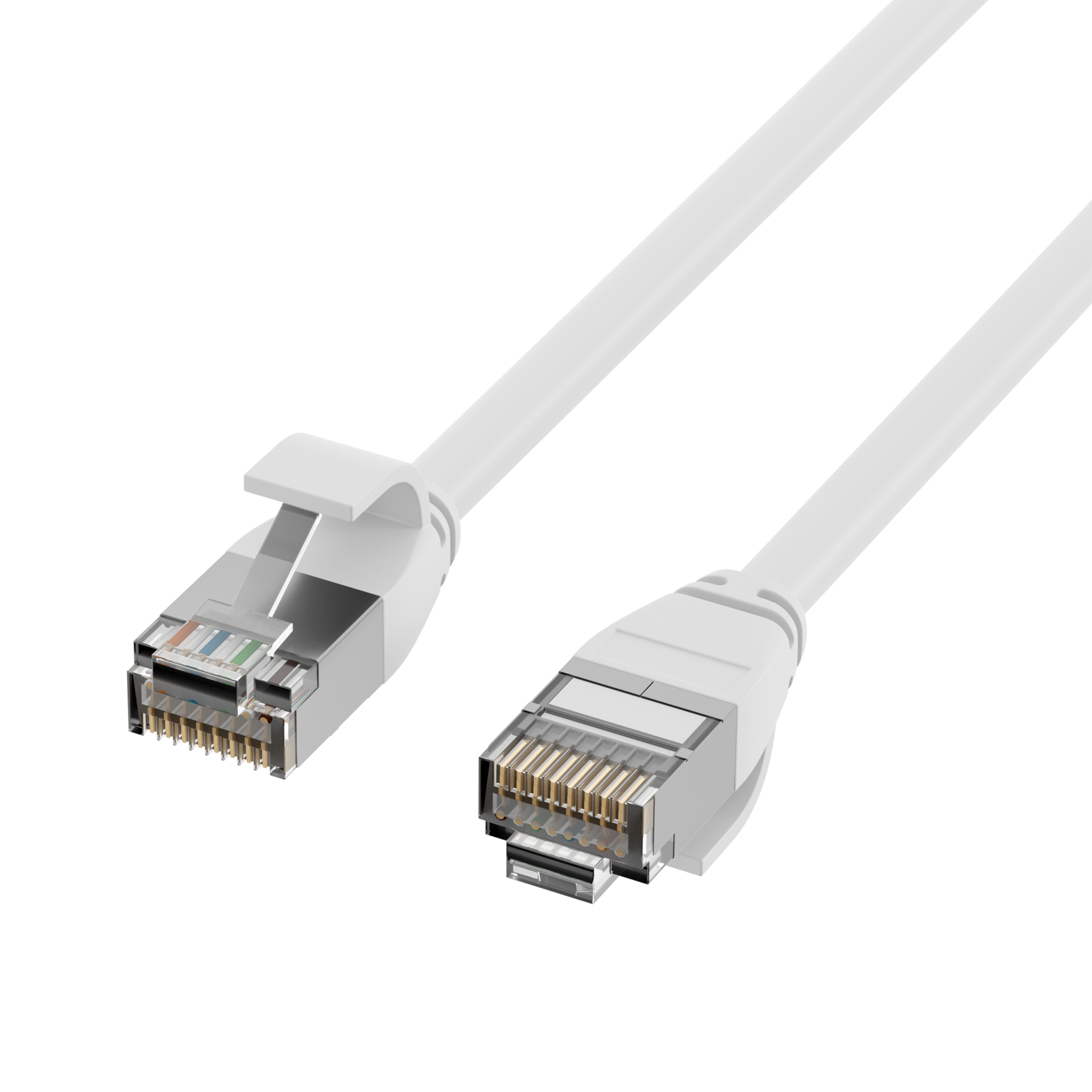 RJ45 Patchkabel Cat.6A U/FTP TPE 4mm ultraflex weiß 0,15m