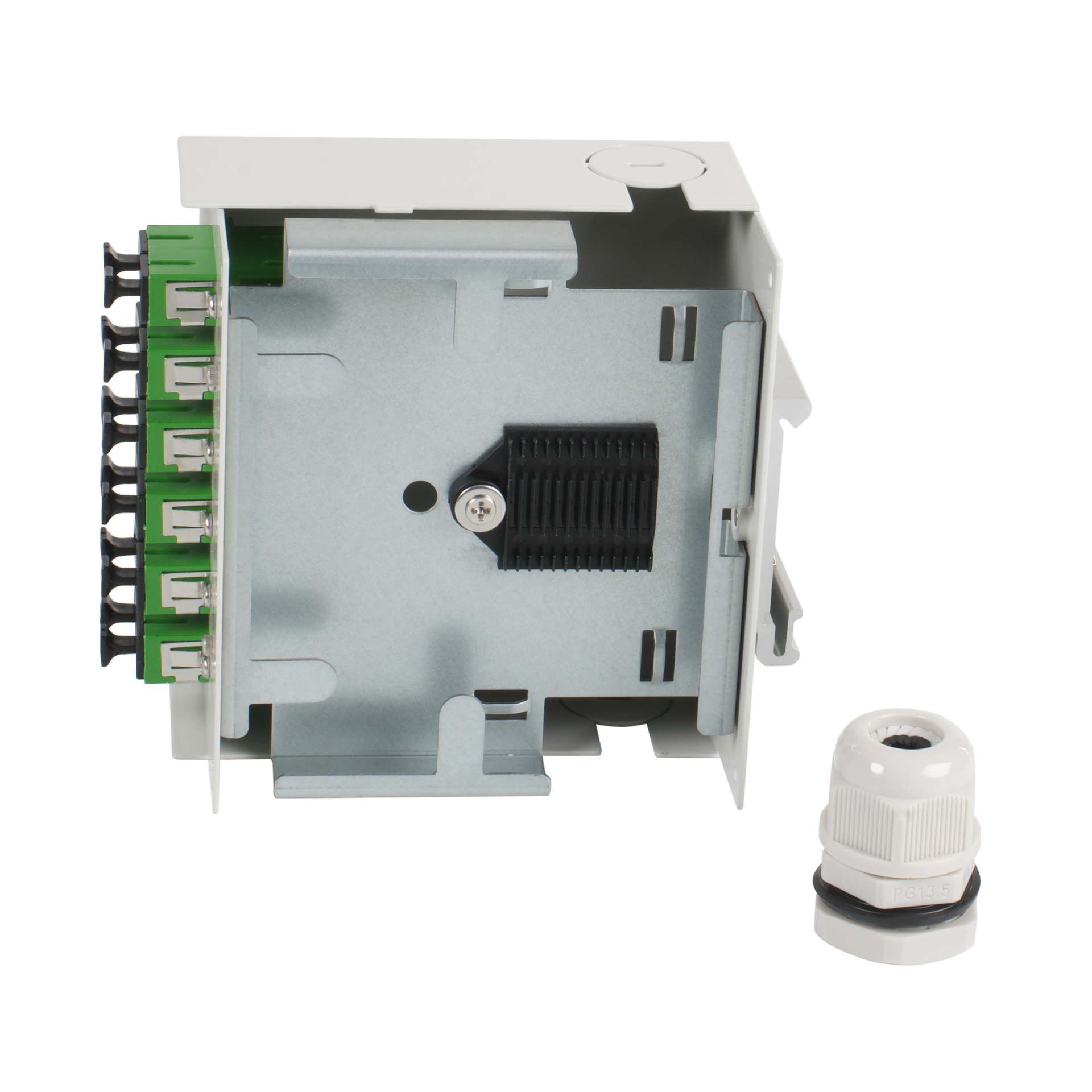 Hutschienenbox OS2 6xSC/APC-Duplex Kupplung, ohne Pigtails