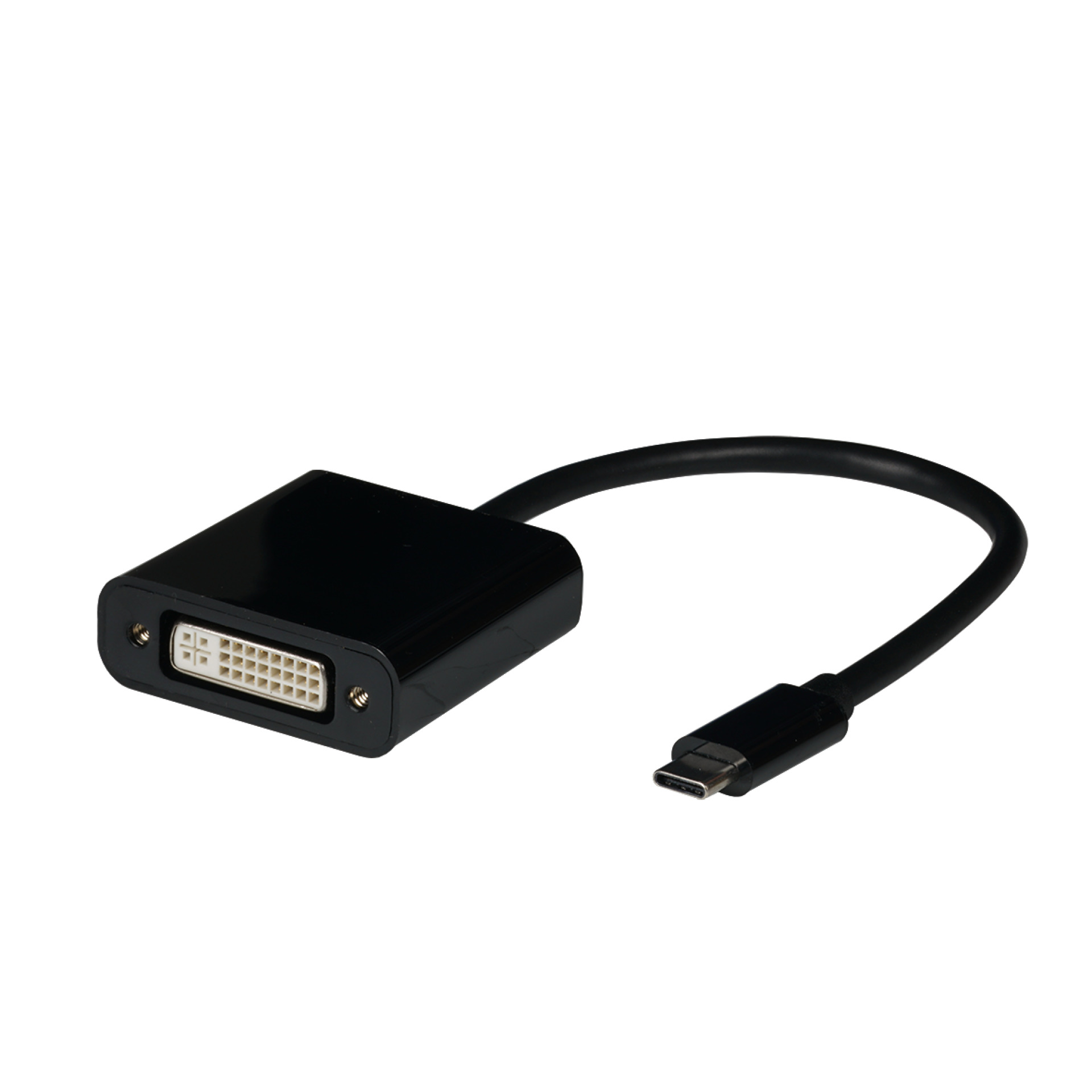 USB Typ-C - DVI Adapter, 1080P, schwarz