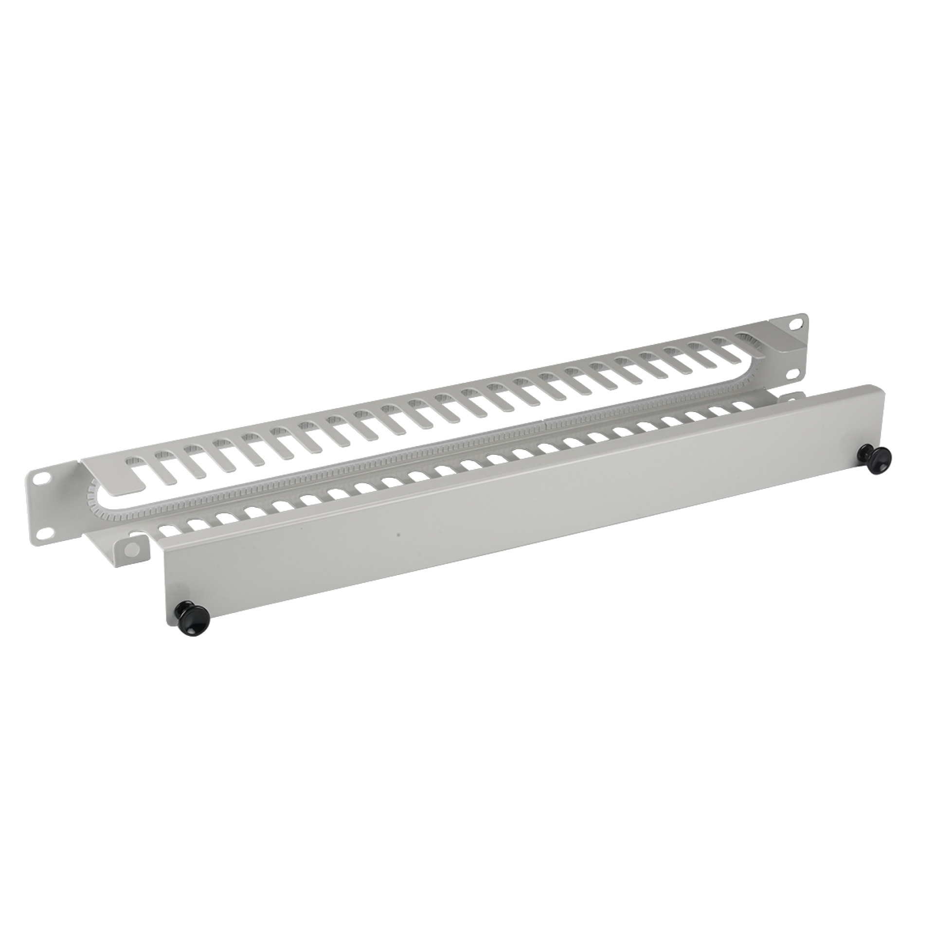 19" 1U Cable Routing Panel with Cover, RAL9005