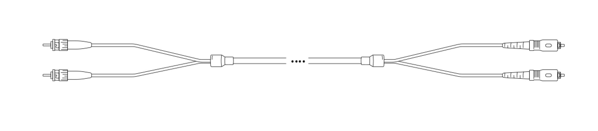 Breakout I-V(ZN) HH OS2 9/125µm ST/SC-APC 12E 1,0m