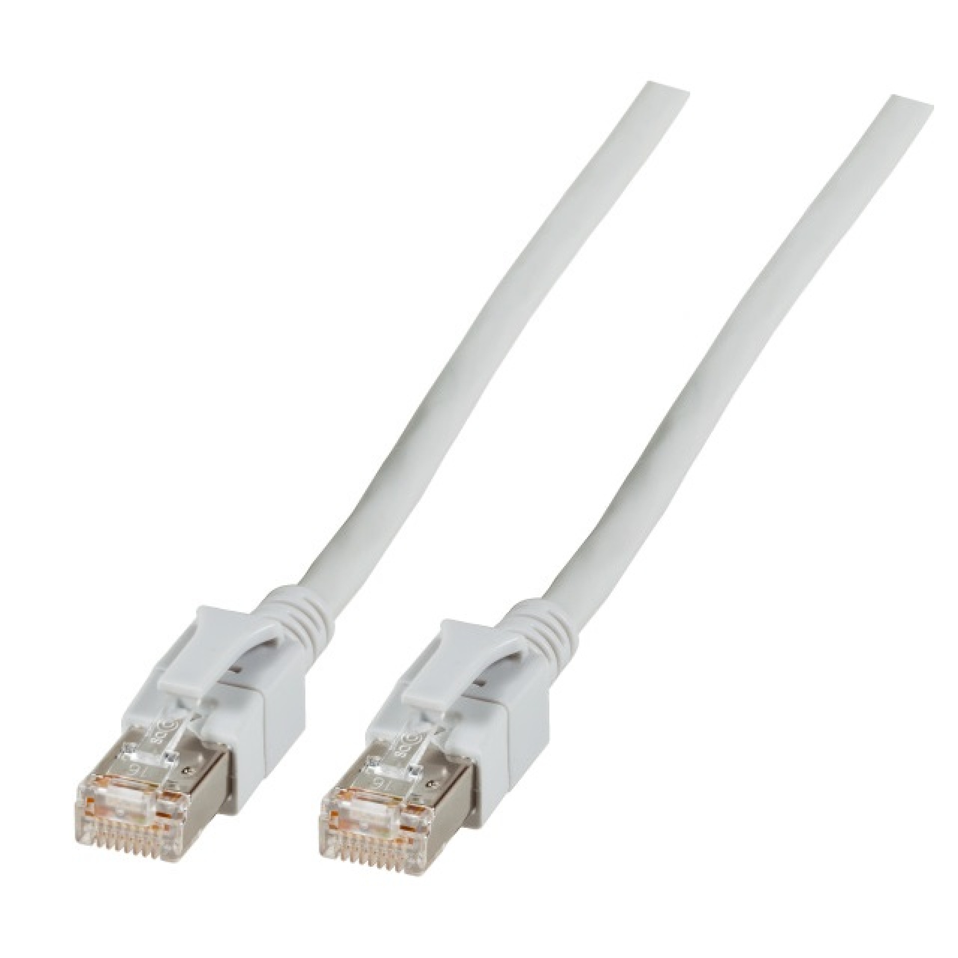 RJ45 Patchkabel S/FTP, Cat.6A, VC LED, 0,5m, grau