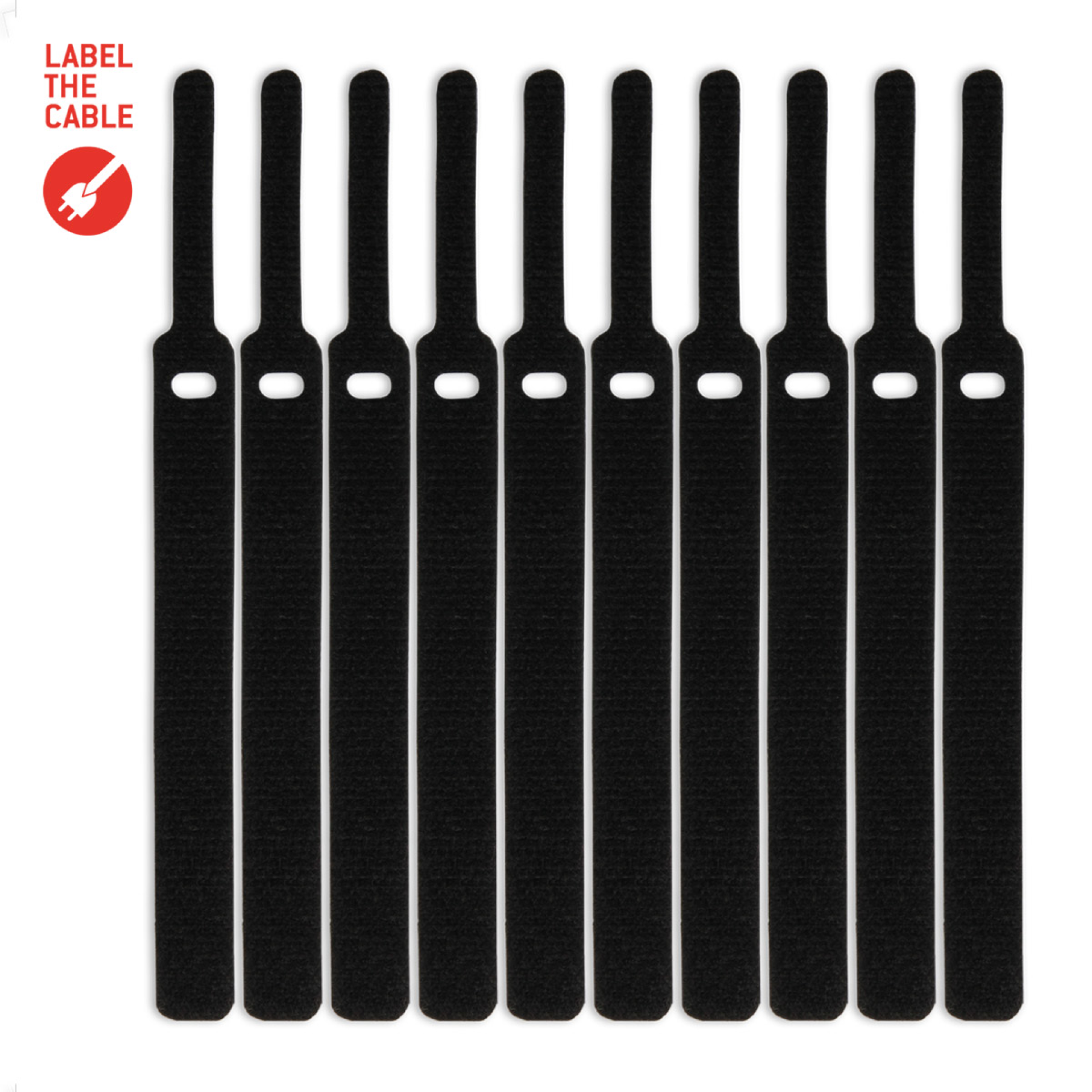 LTC BASIC STRAPS, hook and loops set of 10 pcs black