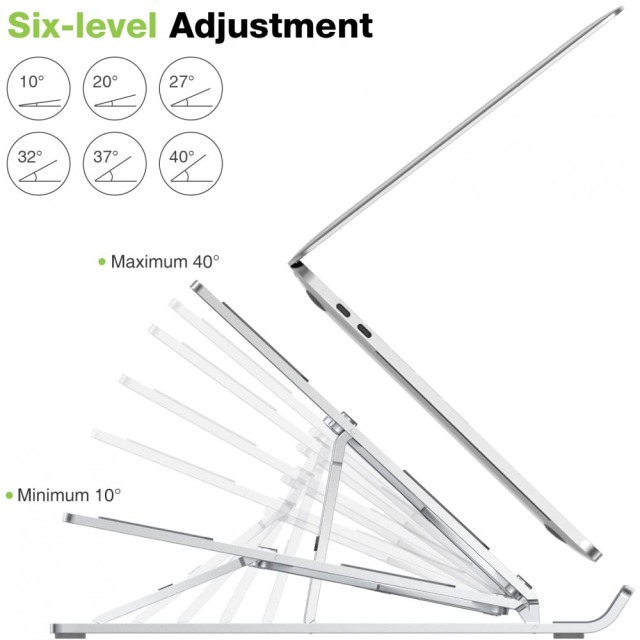 Tablet Desk Stand, foldable, for 10" to 16", Aluminium