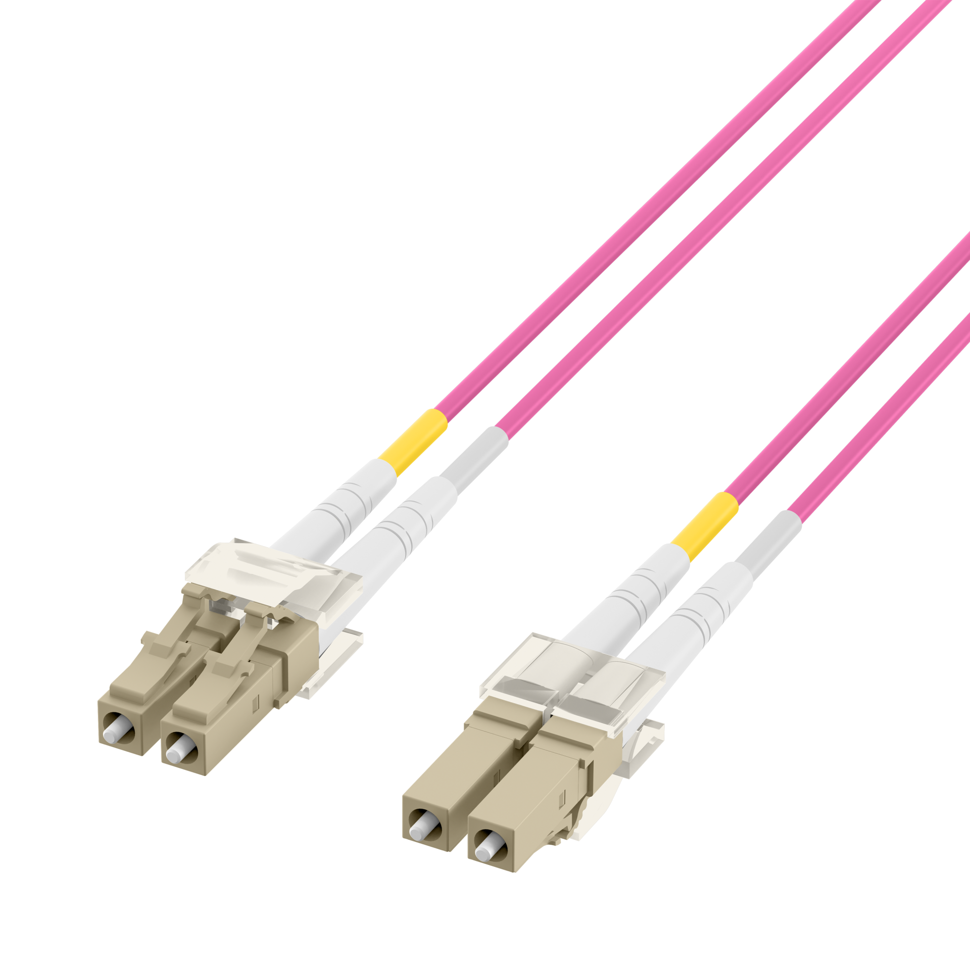 INFRALAN® Duplex Patchcable Flat-Twin LC-LC OM4 1m LSZH 3x5mm heatherviolet