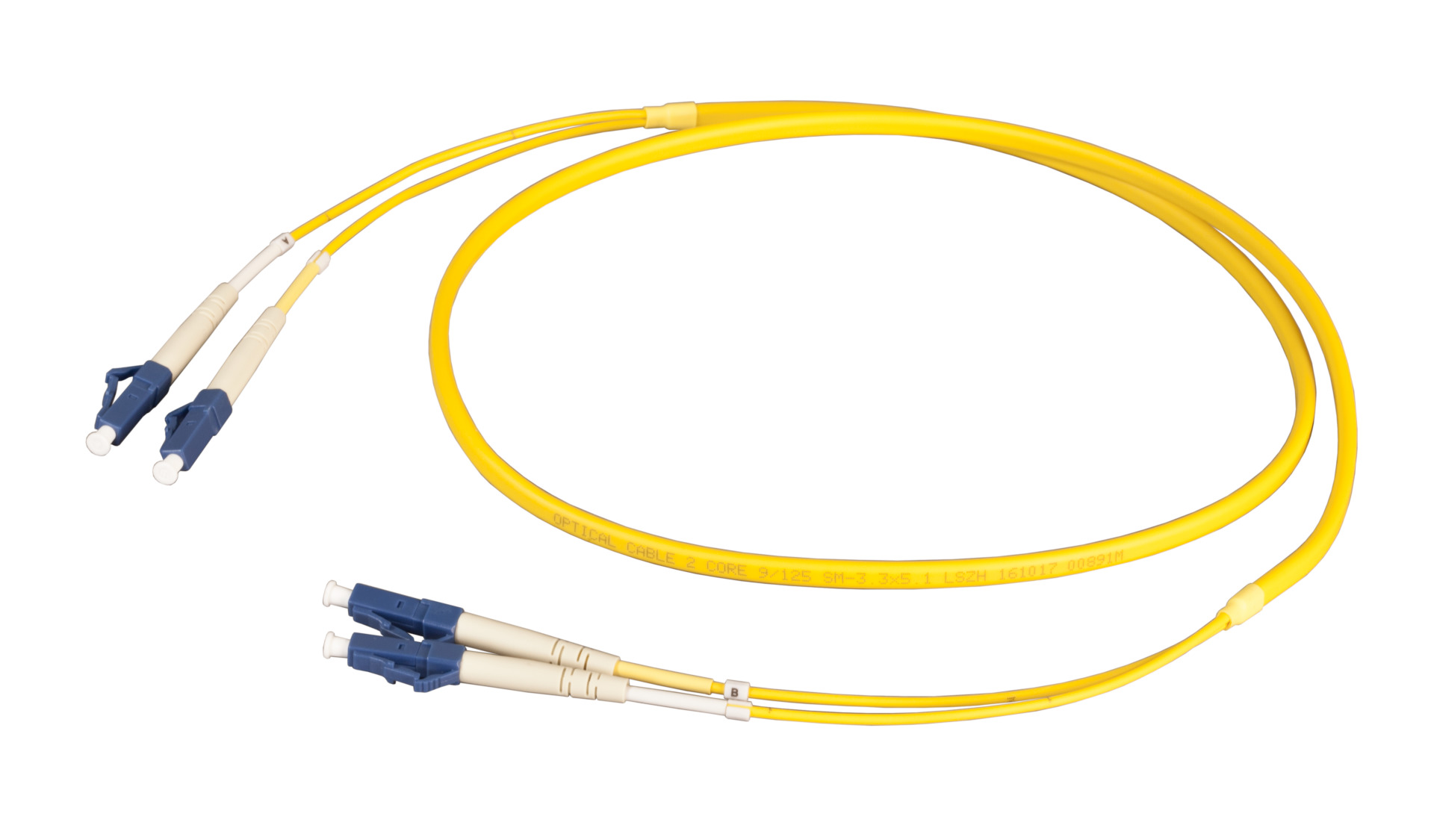 Duplex Patchkabel Flat-Twin LC-LC OS2 G652D 0,5m LSZH 3x5mm gelb
