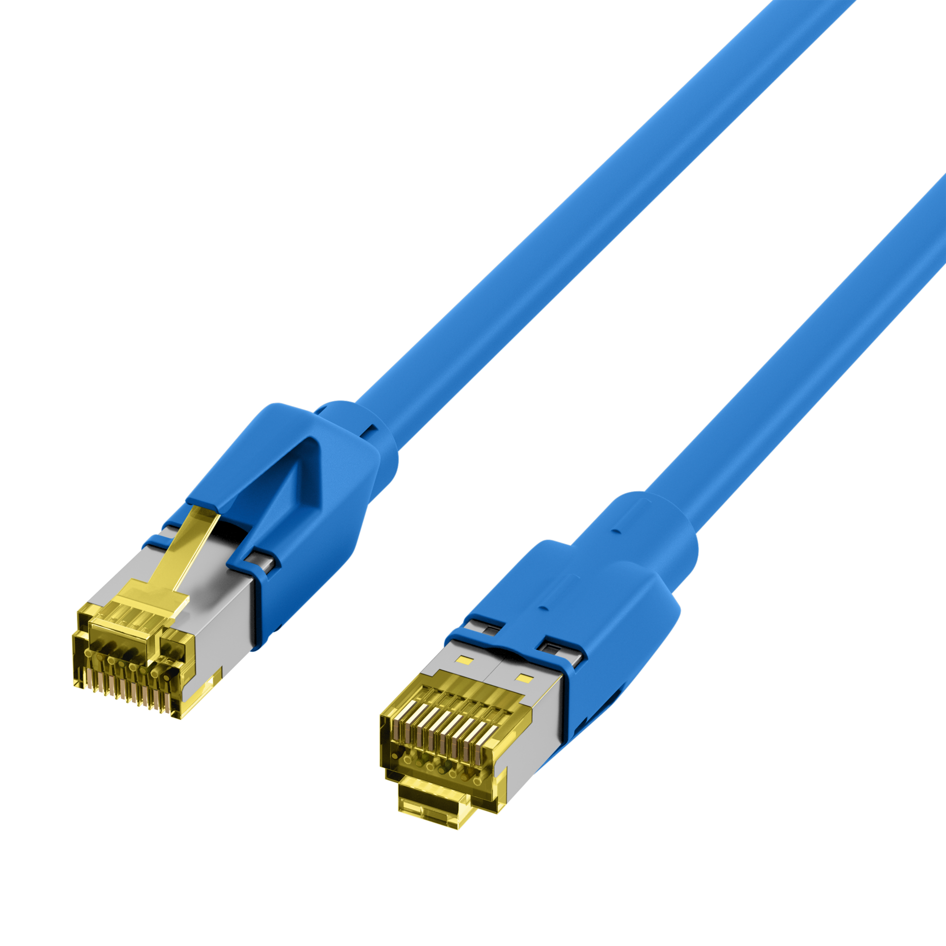 INFRALAN® RJ45 patch cord S/FTP, Cat.6A, TM31, UC900, 5m, blue