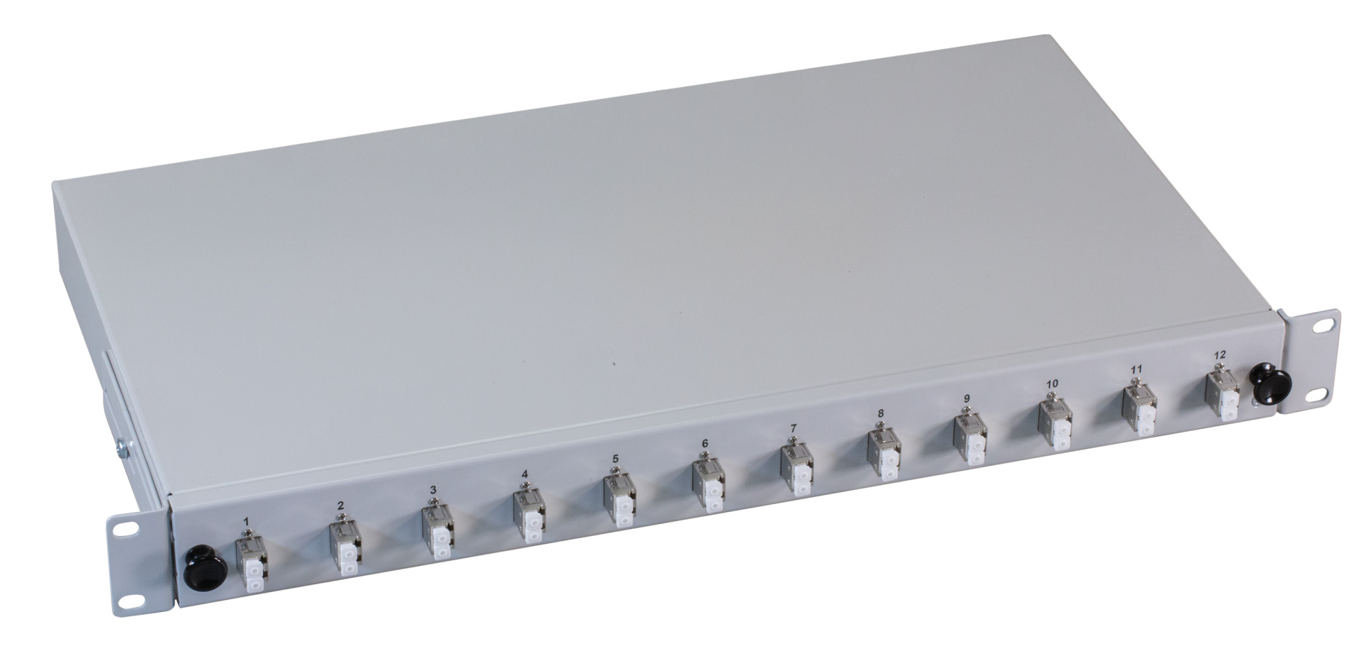 Splicebox bk LC 9/125µ OS2 extendable 48 Pigtails/24 Adapter