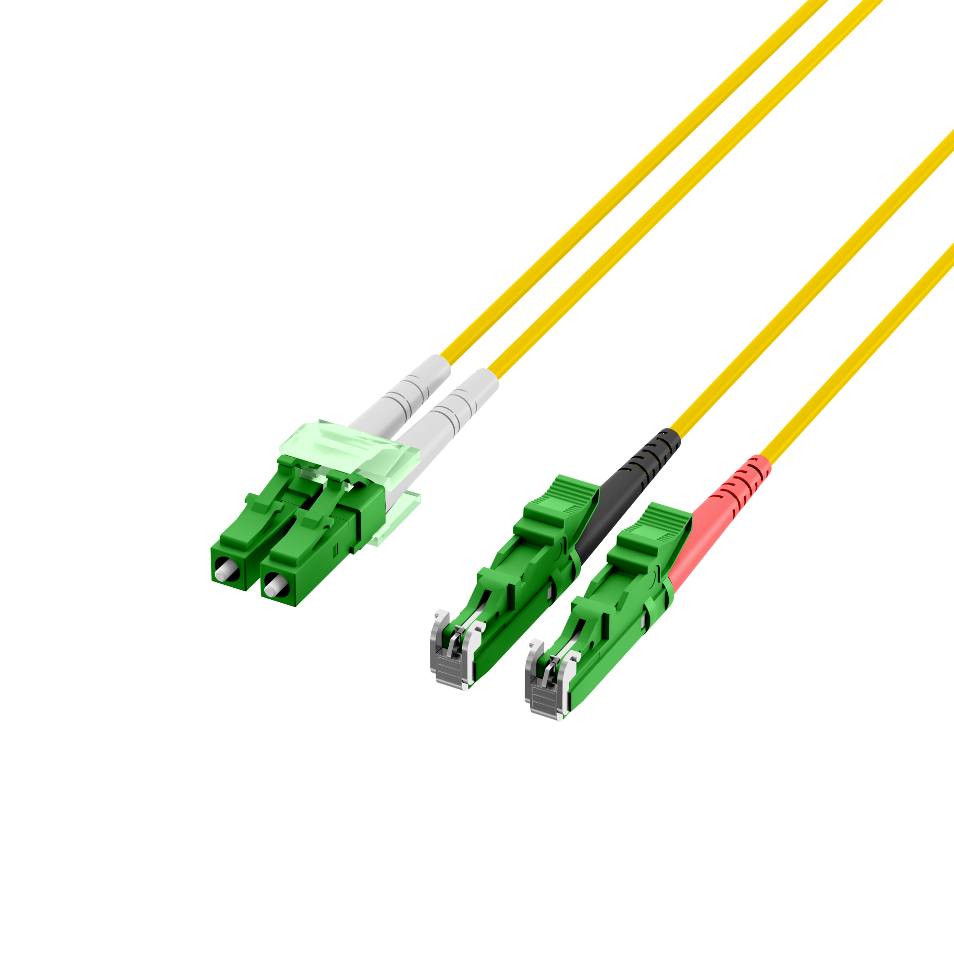 Duplex Patchkabel E2000®/APC-LC/APC OS2 0,5m LSZH 3mm gelb